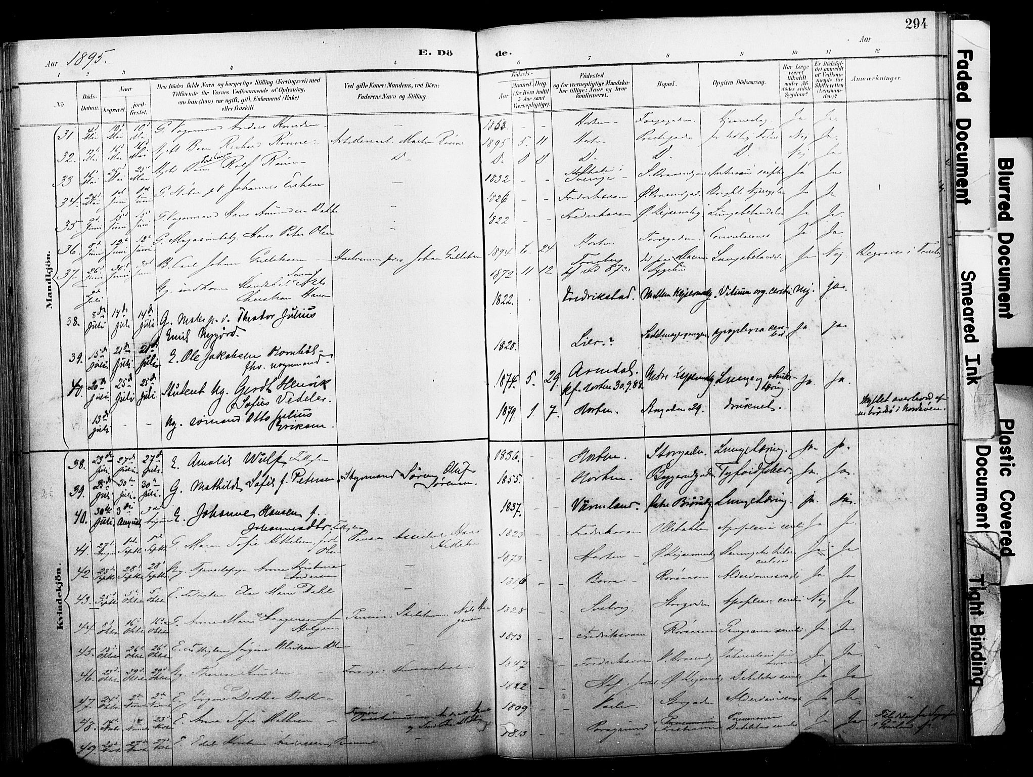 Horten kirkebøker, SAKO/A-348/F/Fa/L0004: Parish register (official) no. 4, 1888-1895, p. 294