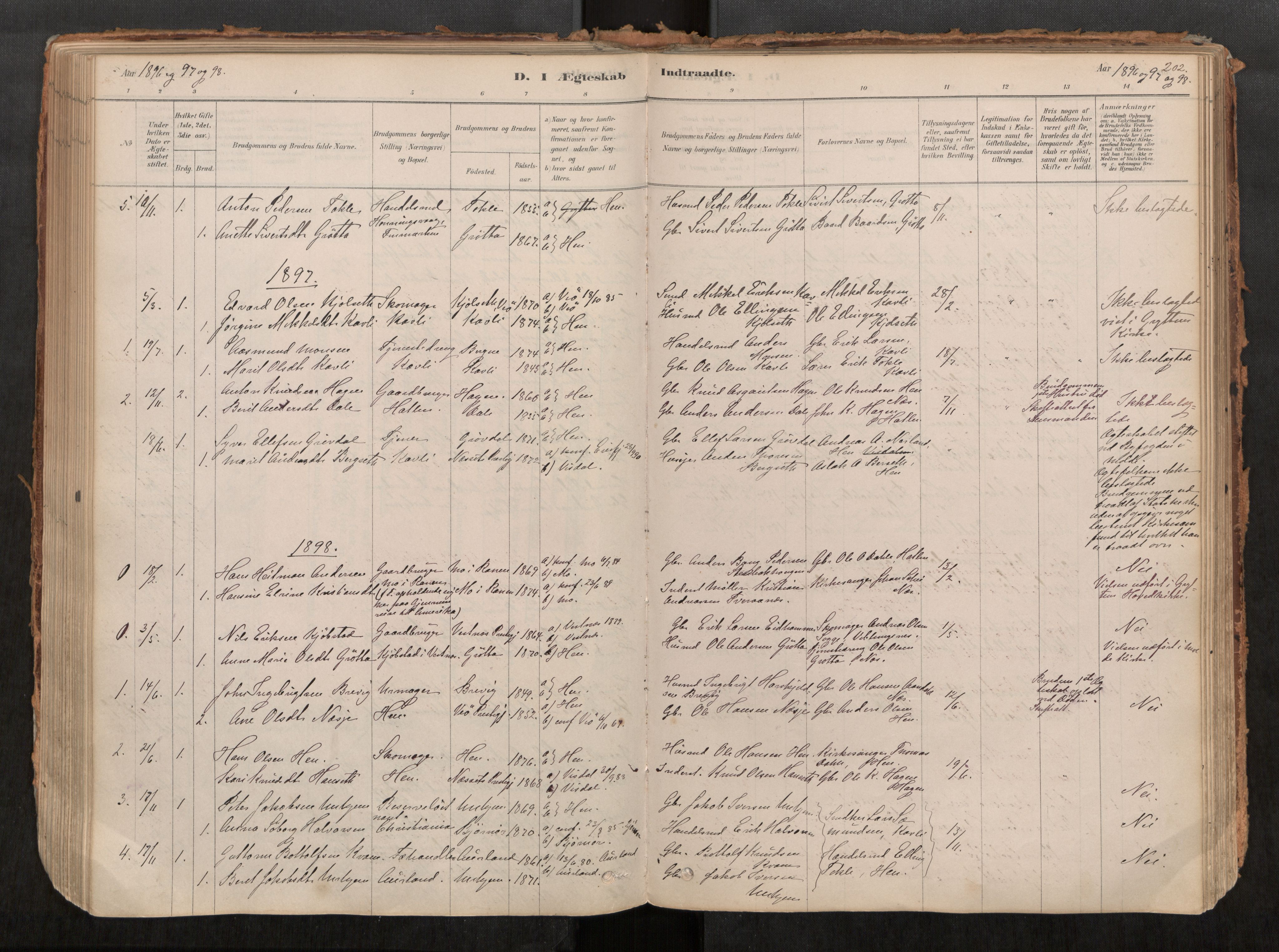 Ministerialprotokoller, klokkerbøker og fødselsregistre - Møre og Romsdal, AV/SAT-A-1454/545/L0594: Parish register (official) no. 545A03, 1878-1920, p. 202