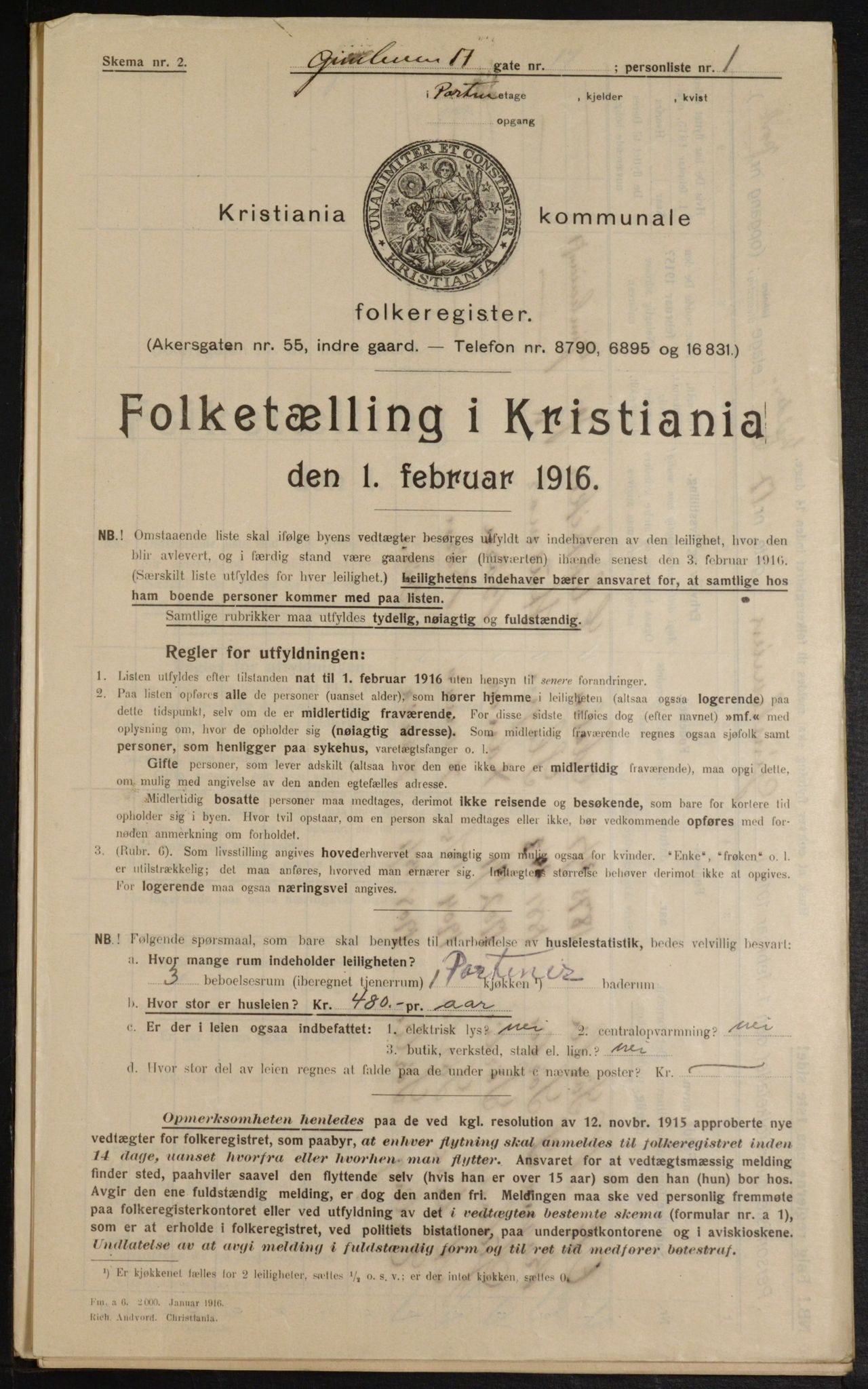 OBA, Municipal Census 1916 for Kristiania, 1916, p. 29763