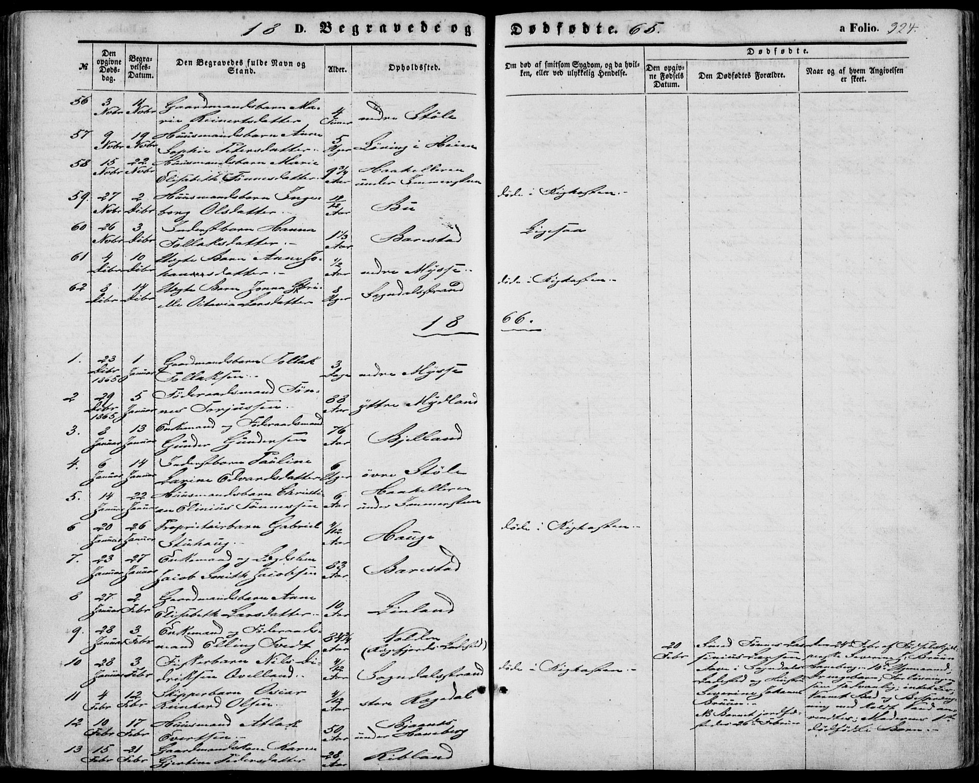 Sokndal sokneprestkontor, SAST/A-101808: Parish register (official) no. A 9, 1857-1874, p. 324