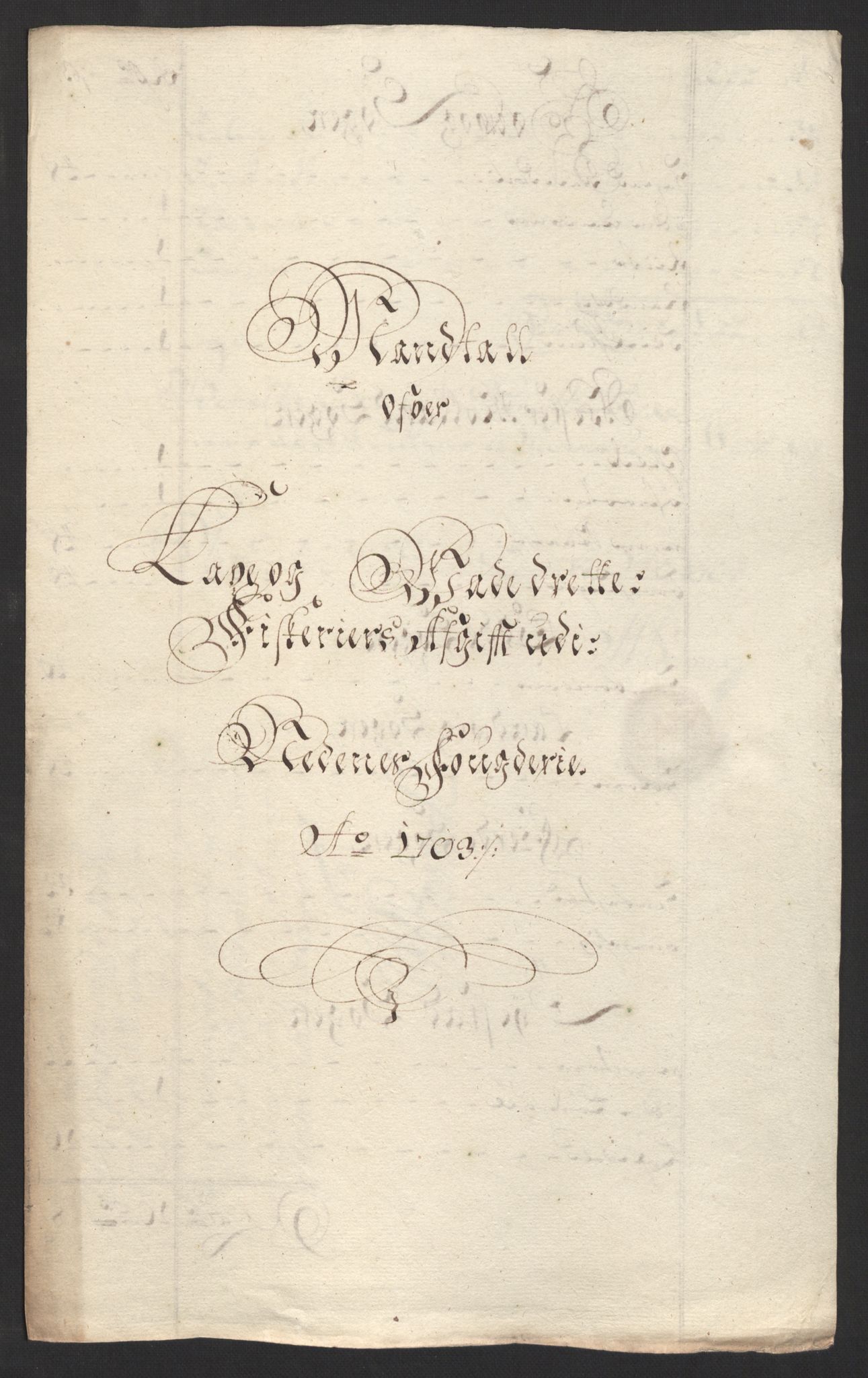 Rentekammeret inntil 1814, Reviderte regnskaper, Fogderegnskap, AV/RA-EA-4092/R39/L2316: Fogderegnskap Nedenes, 1702-1703, p. 189