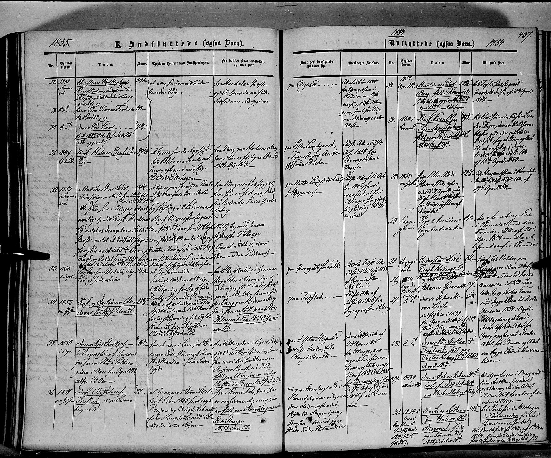 Stange prestekontor, AV/SAH-PREST-002/K/L0012: Parish register (official) no. 12, 1852-1862, p. 437