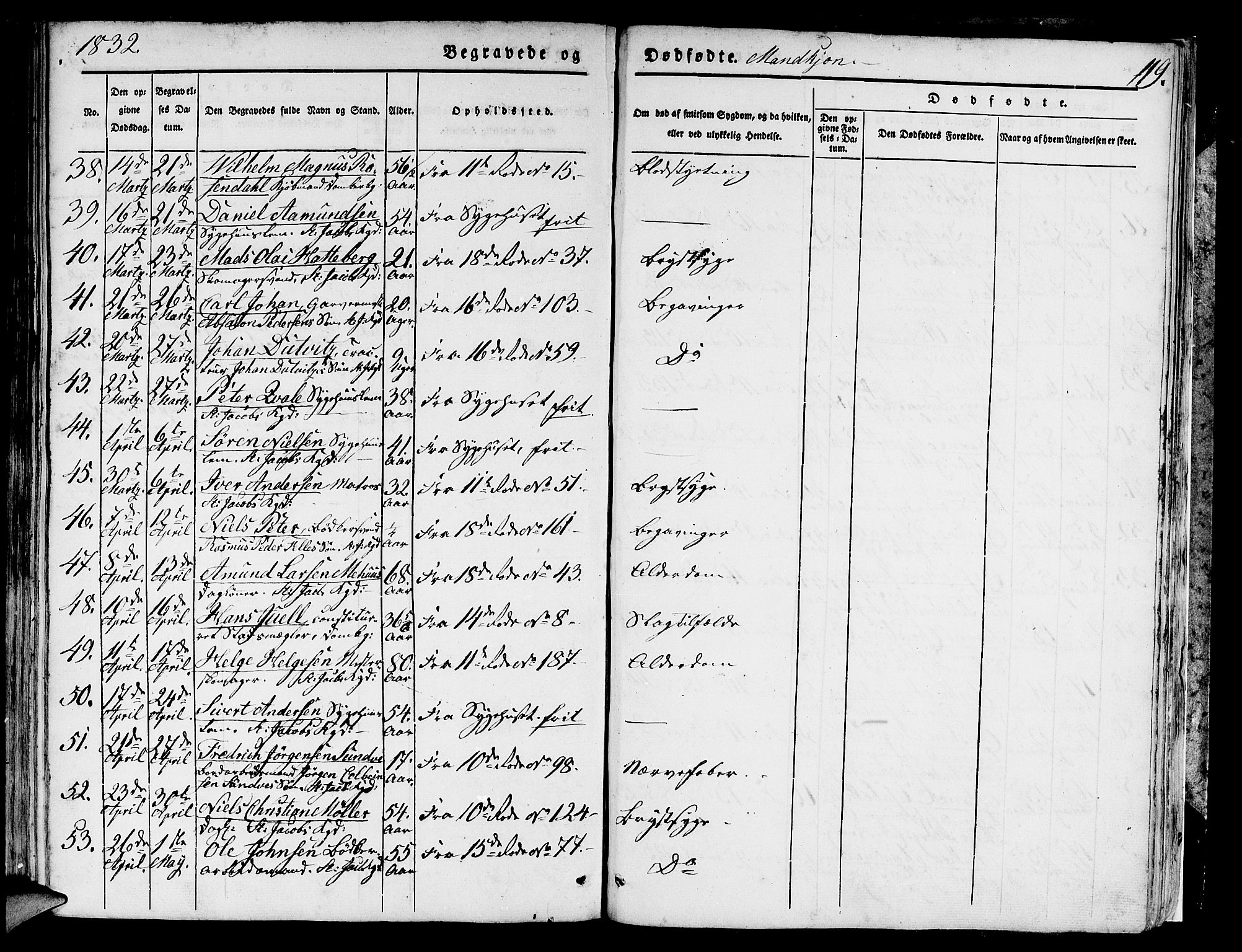 Domkirken sokneprestembete, SAB/A-74801/H/Hab/L0006: Parish register (copy) no. A 6, 1827-1834, p. 119