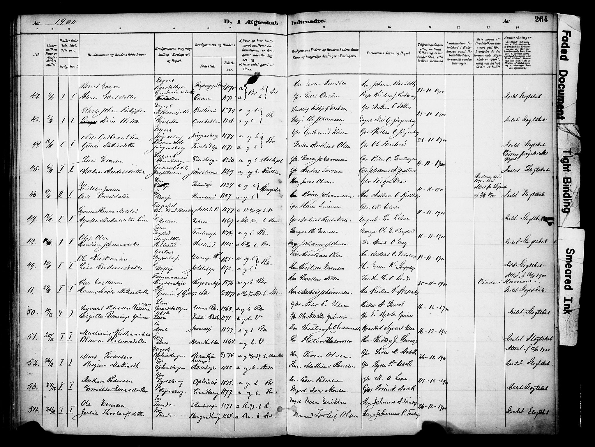 Ringsaker prestekontor, SAH/PREST-014/K/Ka/L0017: Parish register (official) no. 17, 1891-1902, p. 264