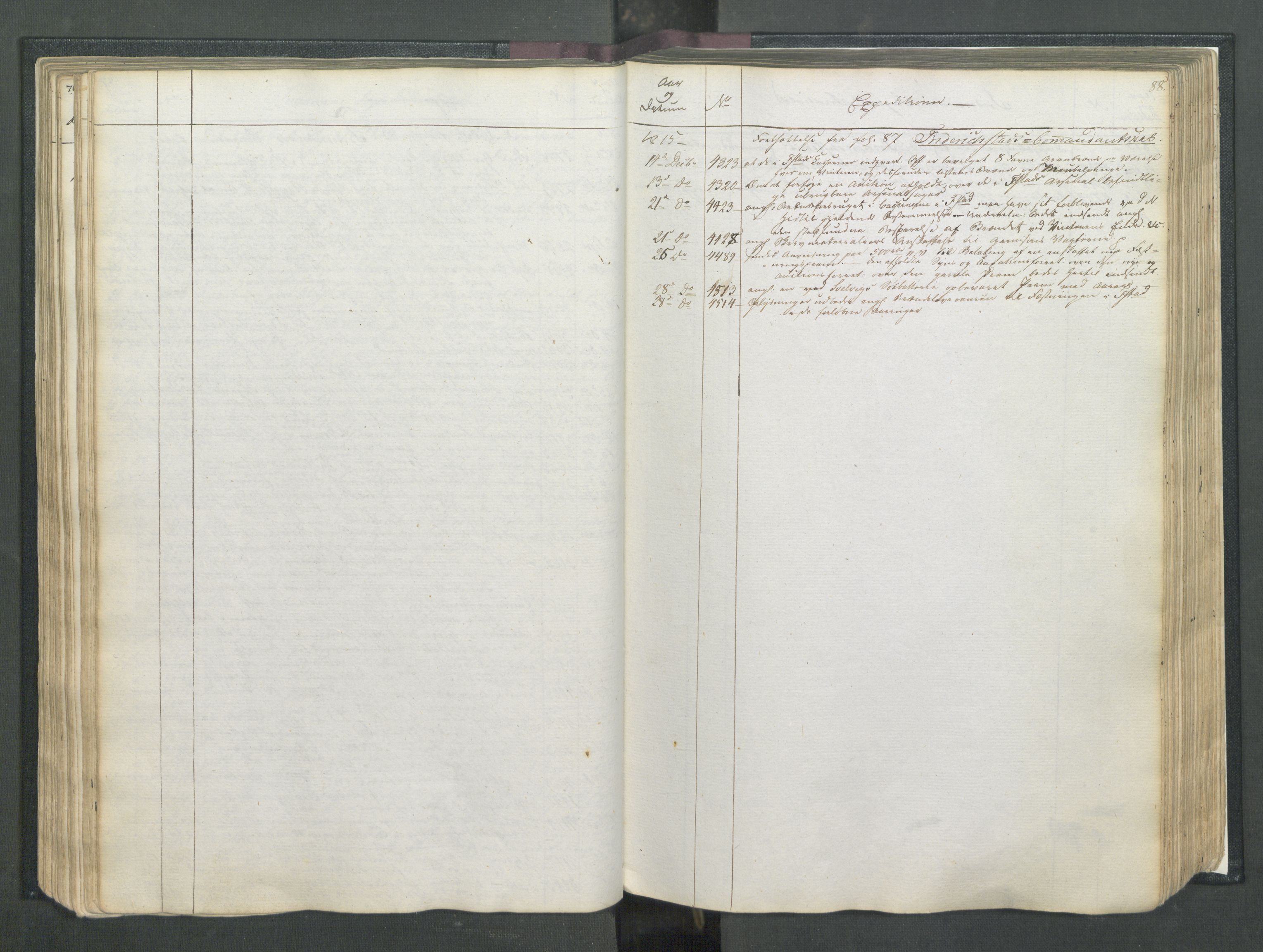 Armédepartementet, RA/RAFA-3493/C/Ca/L0007: 6. Departements Register, 1815, p. 88