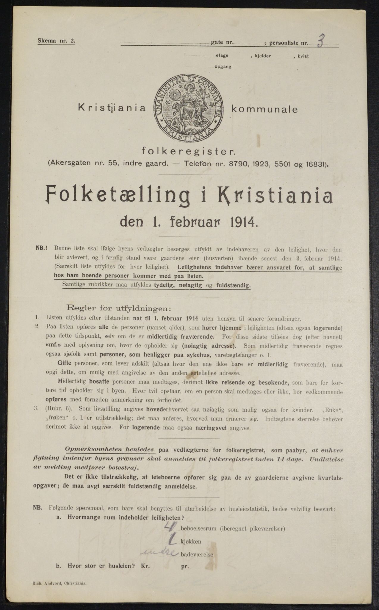 OBA, Municipal Census 1914 for Kristiania, 1914, p. 116809