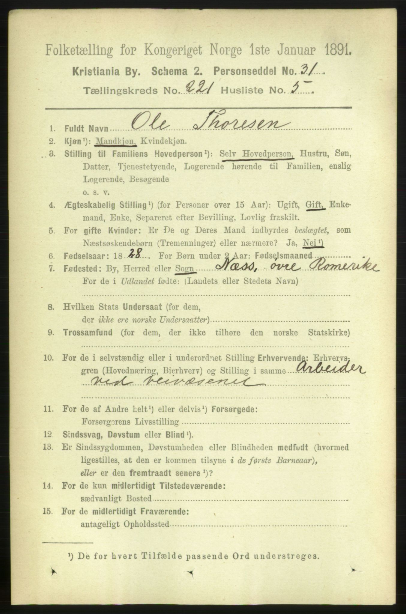 RA, 1891 census for 0301 Kristiania, 1891, p. 132149