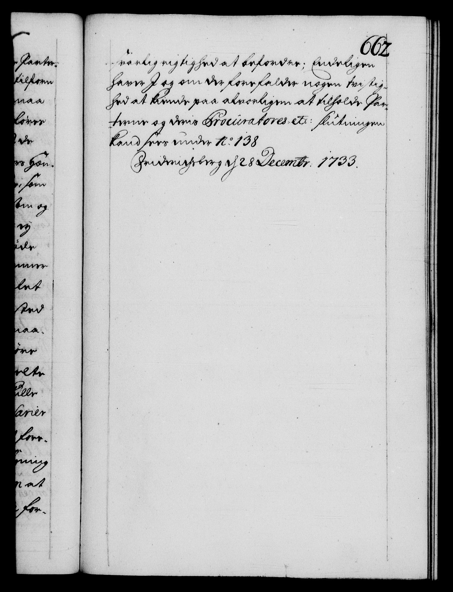 Danske Kanselli 1572-1799, RA/EA-3023/F/Fc/Fca/Fcab/L0025: Norske tegnelser, 1730-1733, p. 662a