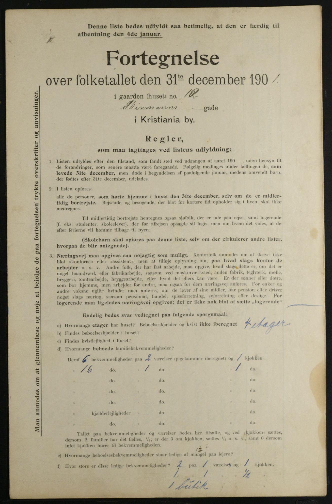 OBA, Municipal Census 1901 for Kristiania, 1901, p. 829