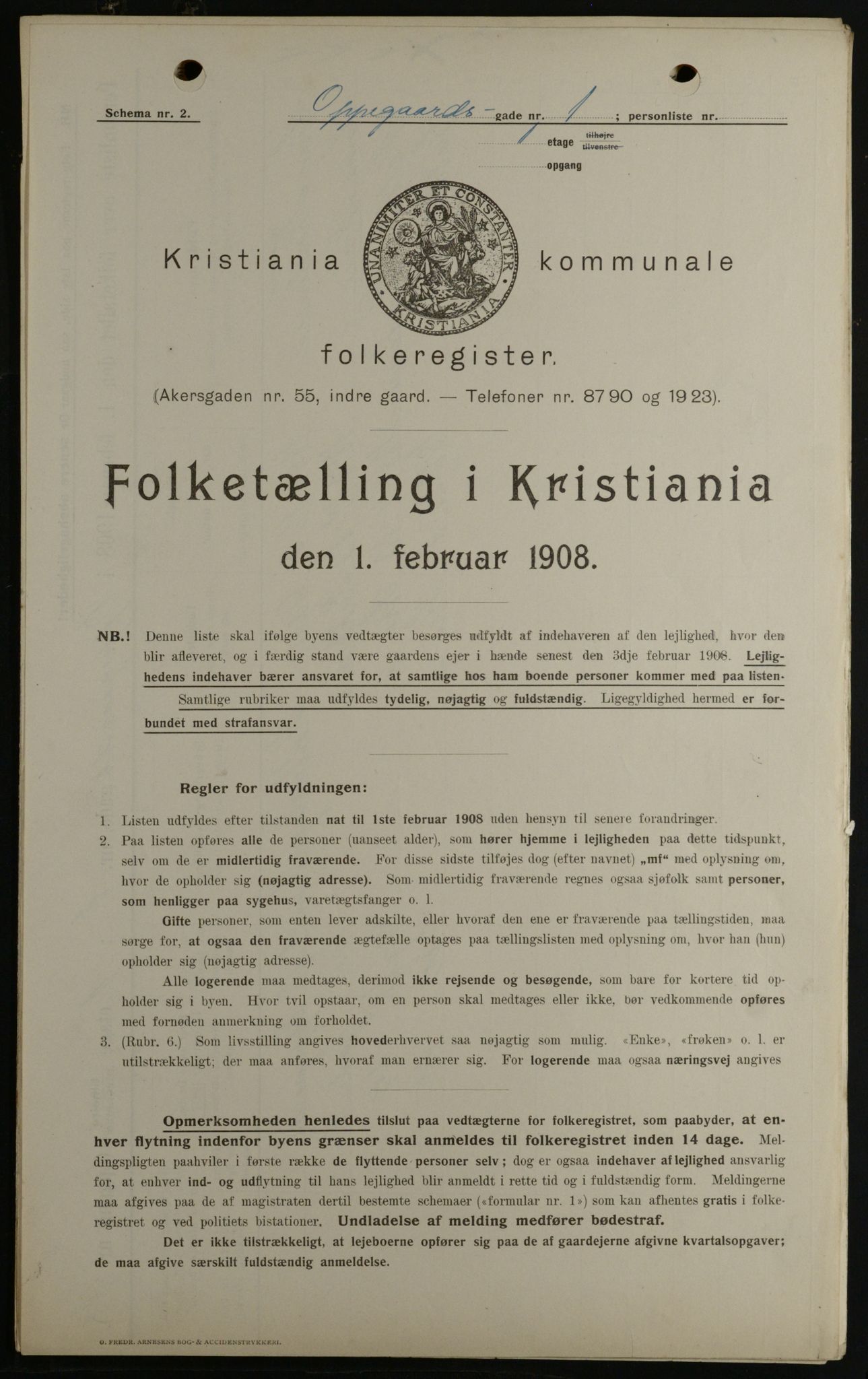 OBA, Municipal Census 1908 for Kristiania, 1908, p. 67852