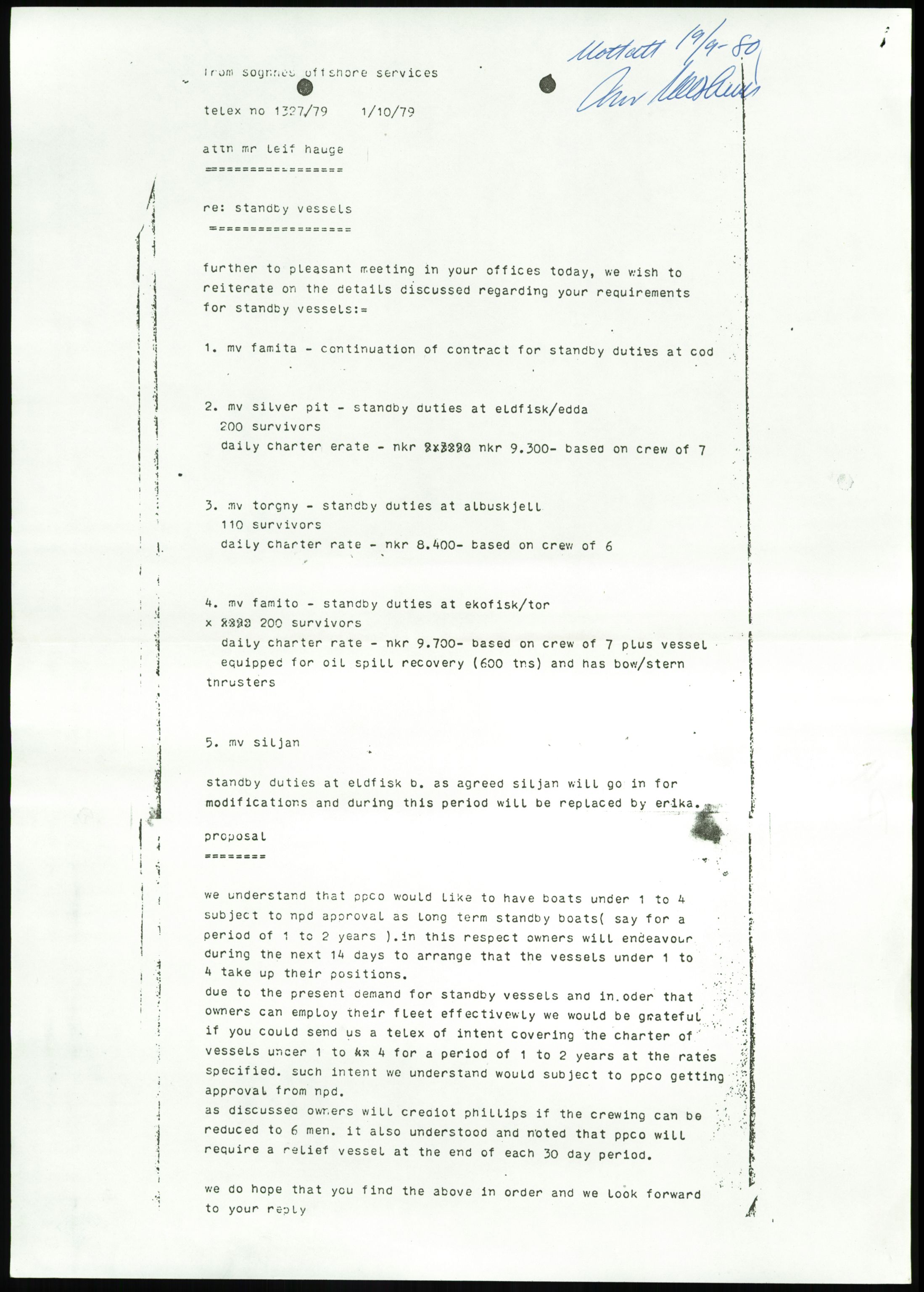 Justisdepartementet, Granskningskommisjonen ved Alexander Kielland-ulykken 27.3.1980, RA/S-1165/D/L0017: P Hjelpefartøy (Doku.liste + P1-P6 av 6)/Q Hovedredningssentralen (Q0-Q27 av 27), 1980-1981, p. 29