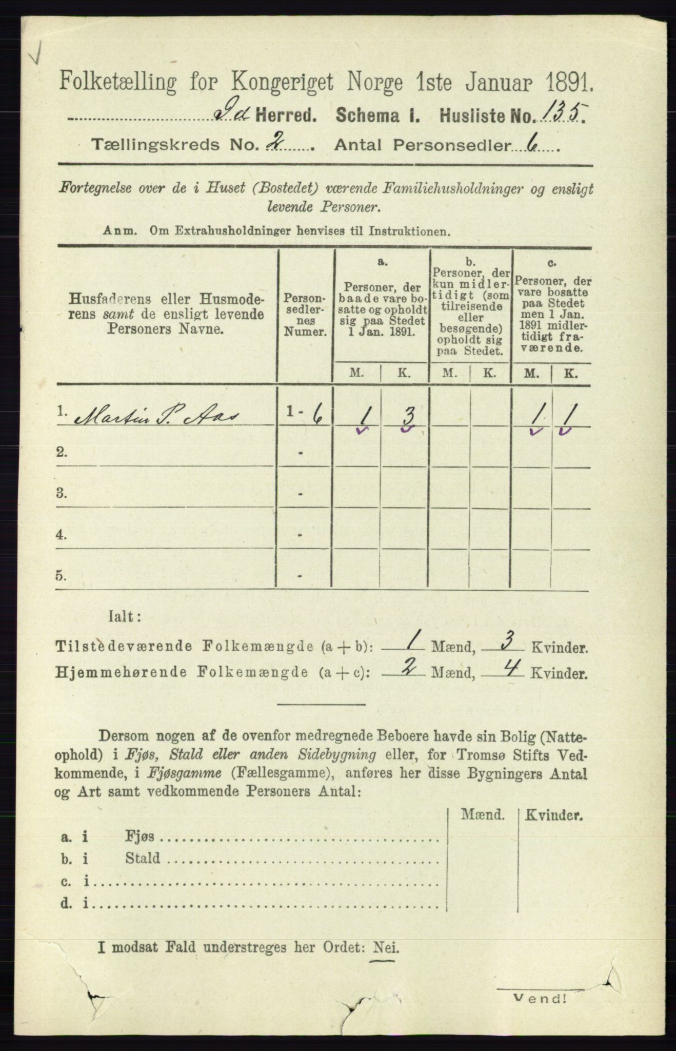 RA, 1891 census for 0117 Idd, 1891, p. 1176