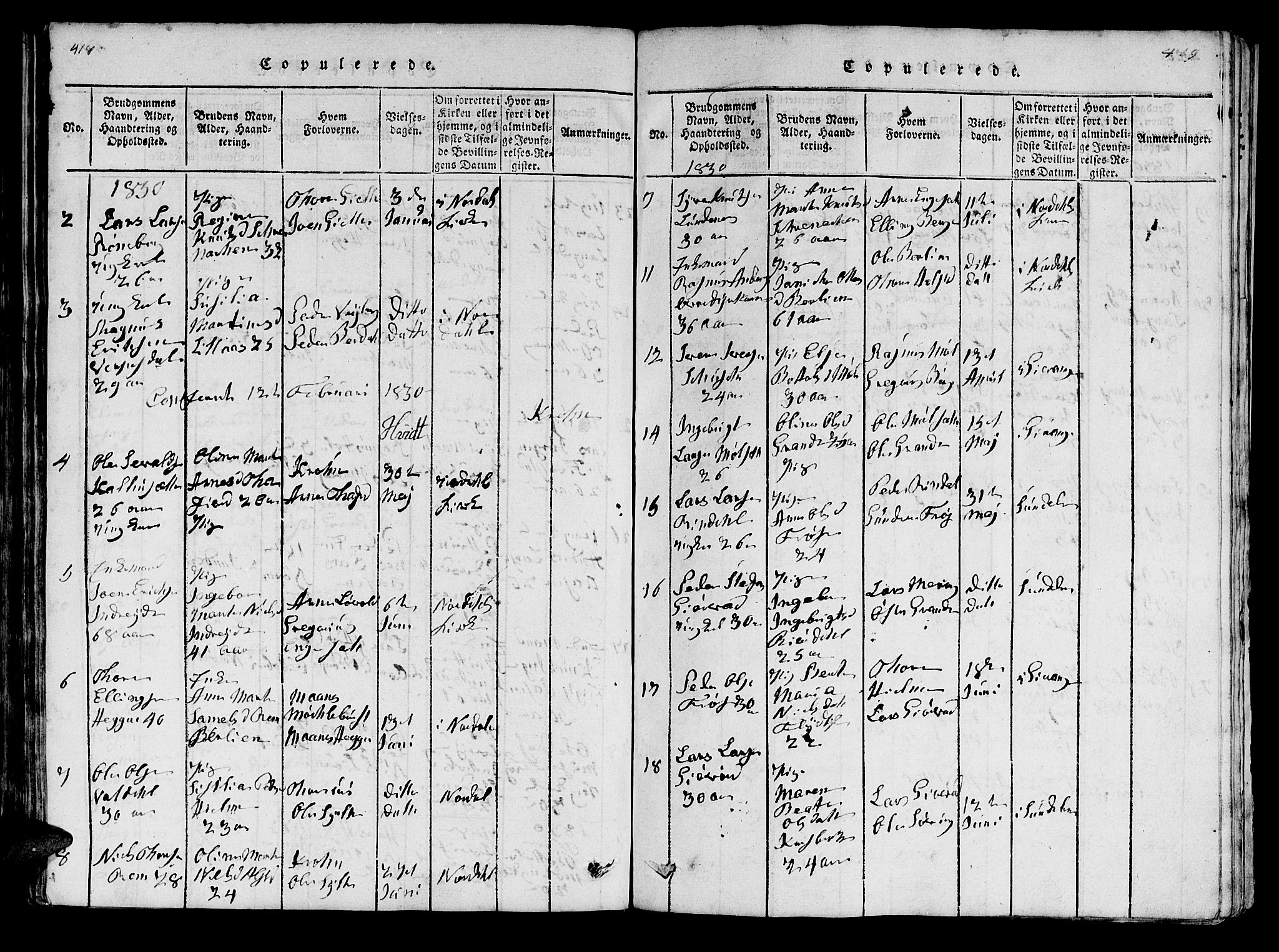 Ministerialprotokoller, klokkerbøker og fødselsregistre - Møre og Romsdal, SAT/A-1454/519/L0246: Parish register (official) no. 519A05, 1817-1834, p. 418-419