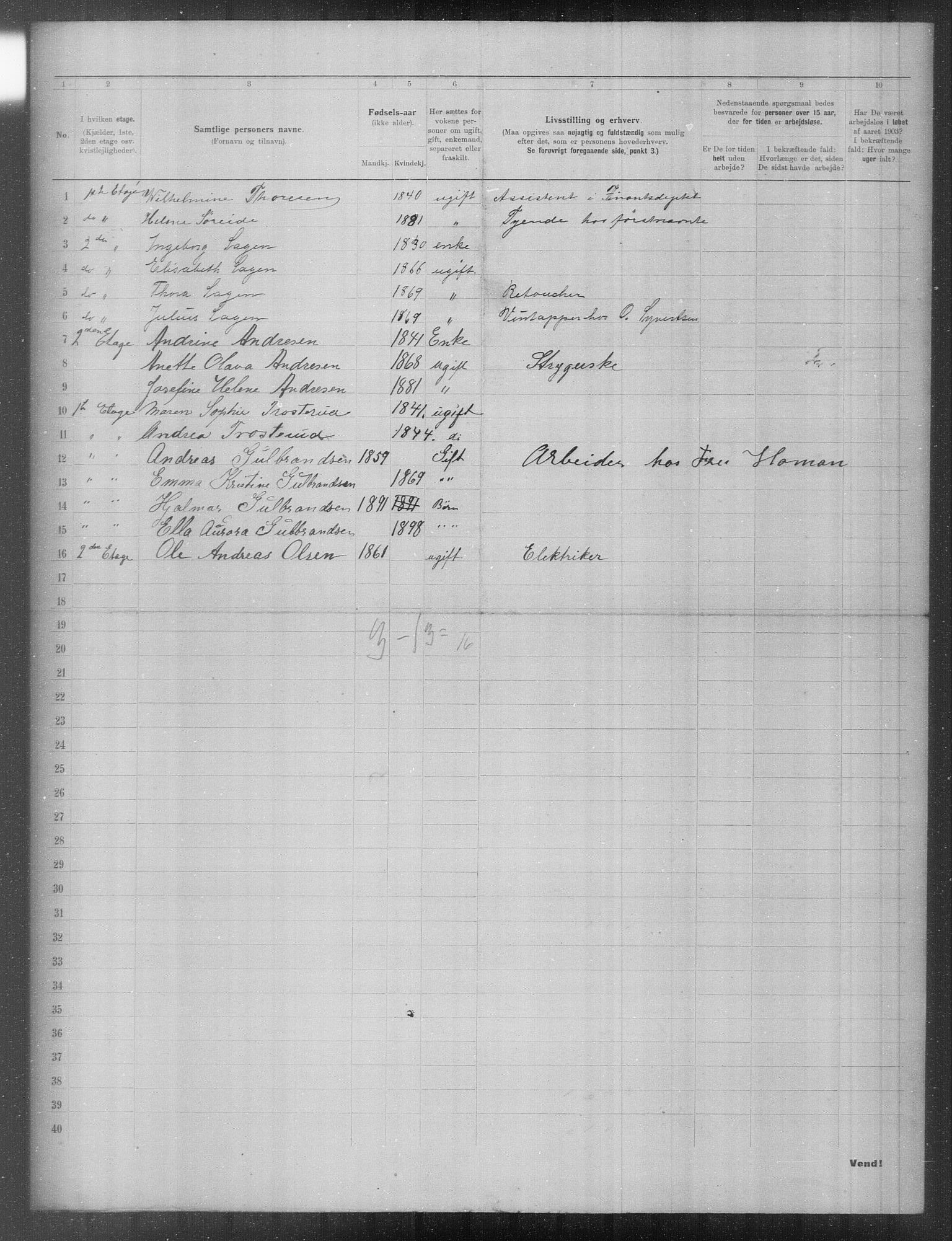 OBA, Municipal Census 1903 for Kristiania, 1903, p. 14831