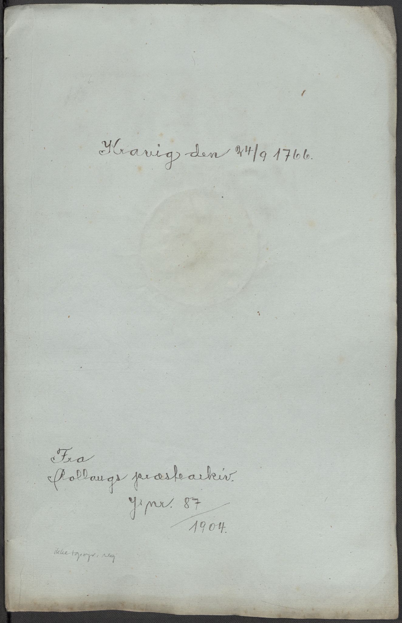 Riksarkivets diplomsamling, AV/RA-EA-5965/F15/L0018: Prestearkiv - Buskerud, 1764-1814, p. 140