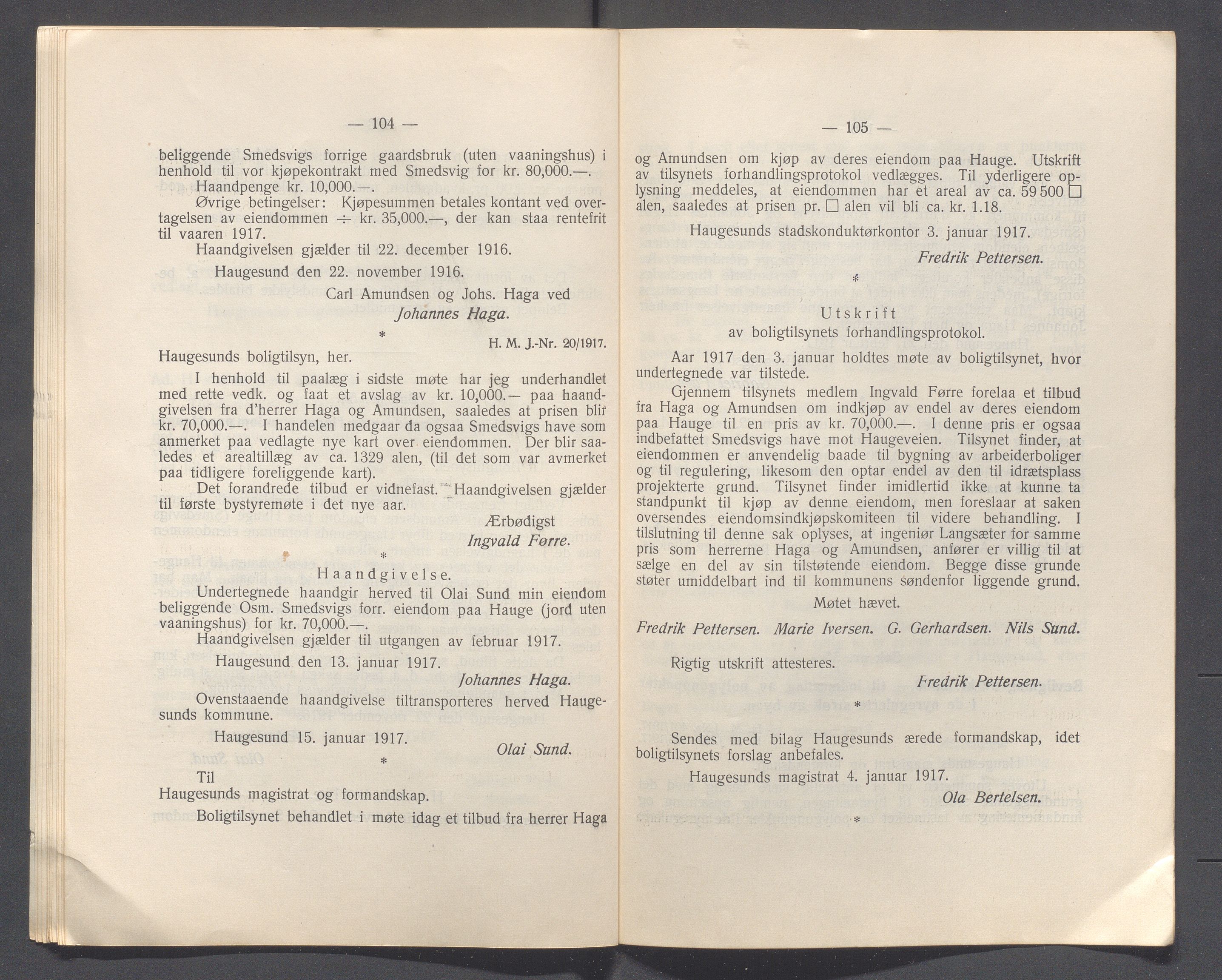 Haugesund kommune - Formannskapet og Bystyret, IKAR/A-740/A/Abb/L0002: Bystyreforhandlinger, 1908-1917, p. 1146