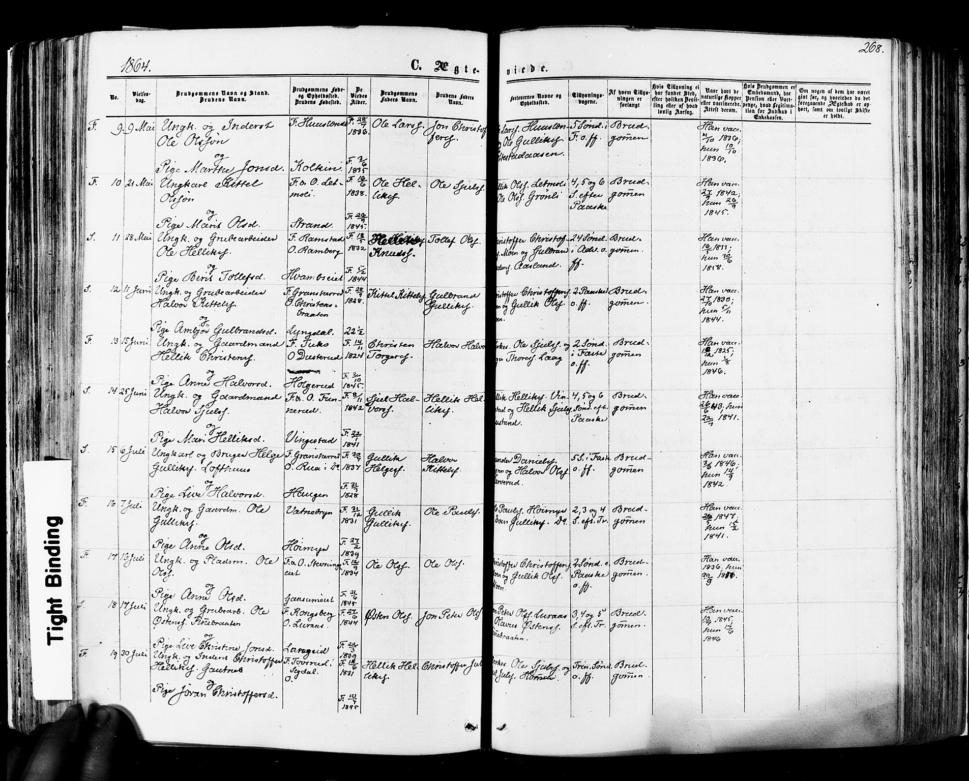 Flesberg kirkebøker, SAKO/A-18/F/Fa/L0007: Parish register (official) no. I 7, 1861-1878, p. 268