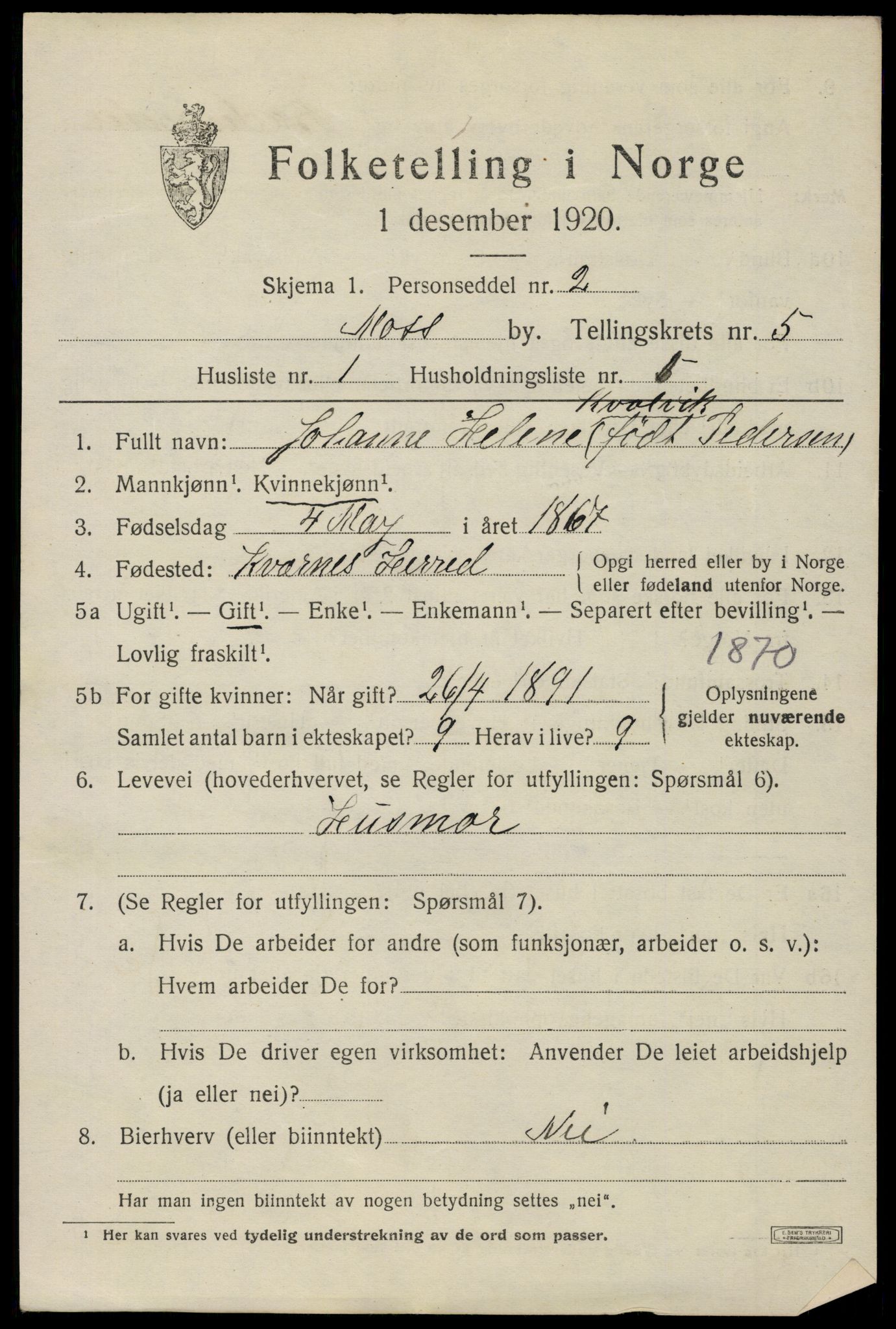 SAO, 1920 census for Moss, 1920, p. 15701