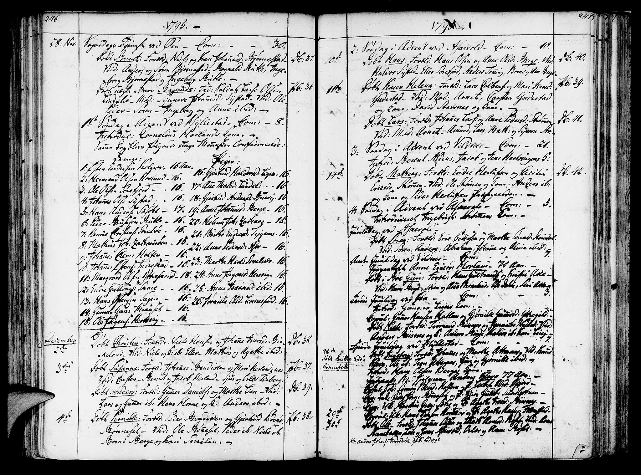 Askvoll sokneprestembete, SAB/A-79501/H/Haa/Haaa/L0009: Parish register (official) no. A 9, 1776-1821, p. 246-247