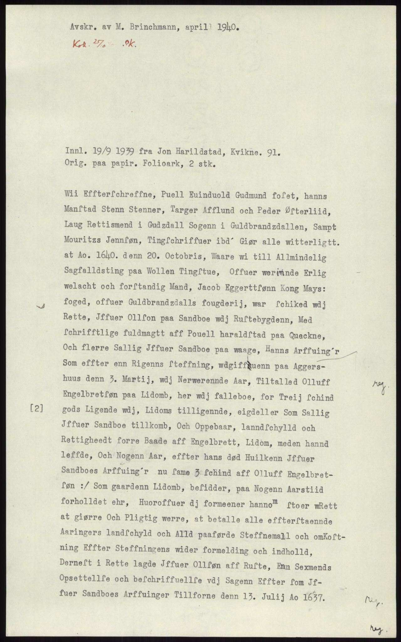 Samlinger til kildeutgivelse, Diplomavskriftsamlingen, RA/EA-4053/H/Ha, p. 2816