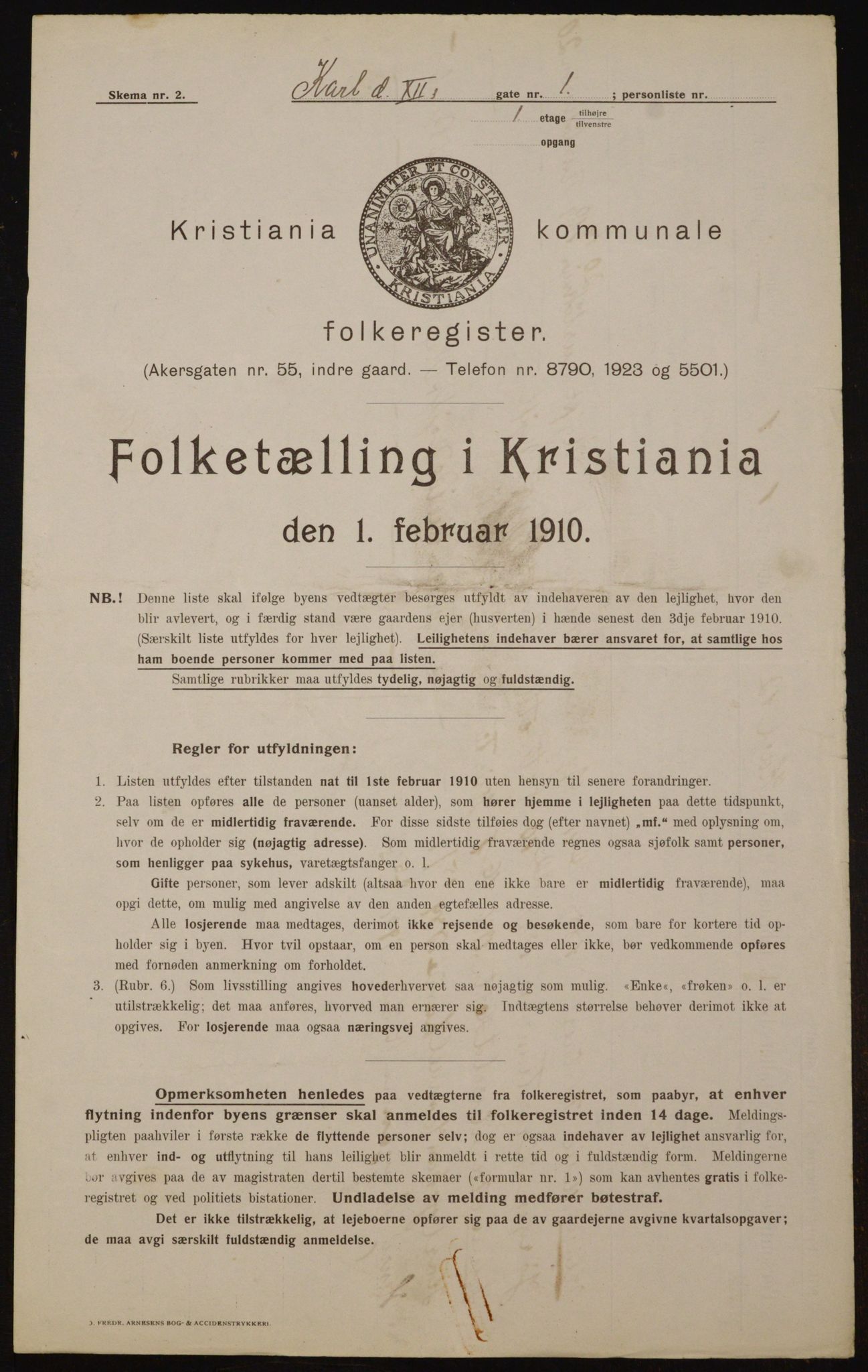 OBA, Municipal Census 1910 for Kristiania, 1910, p. 46858