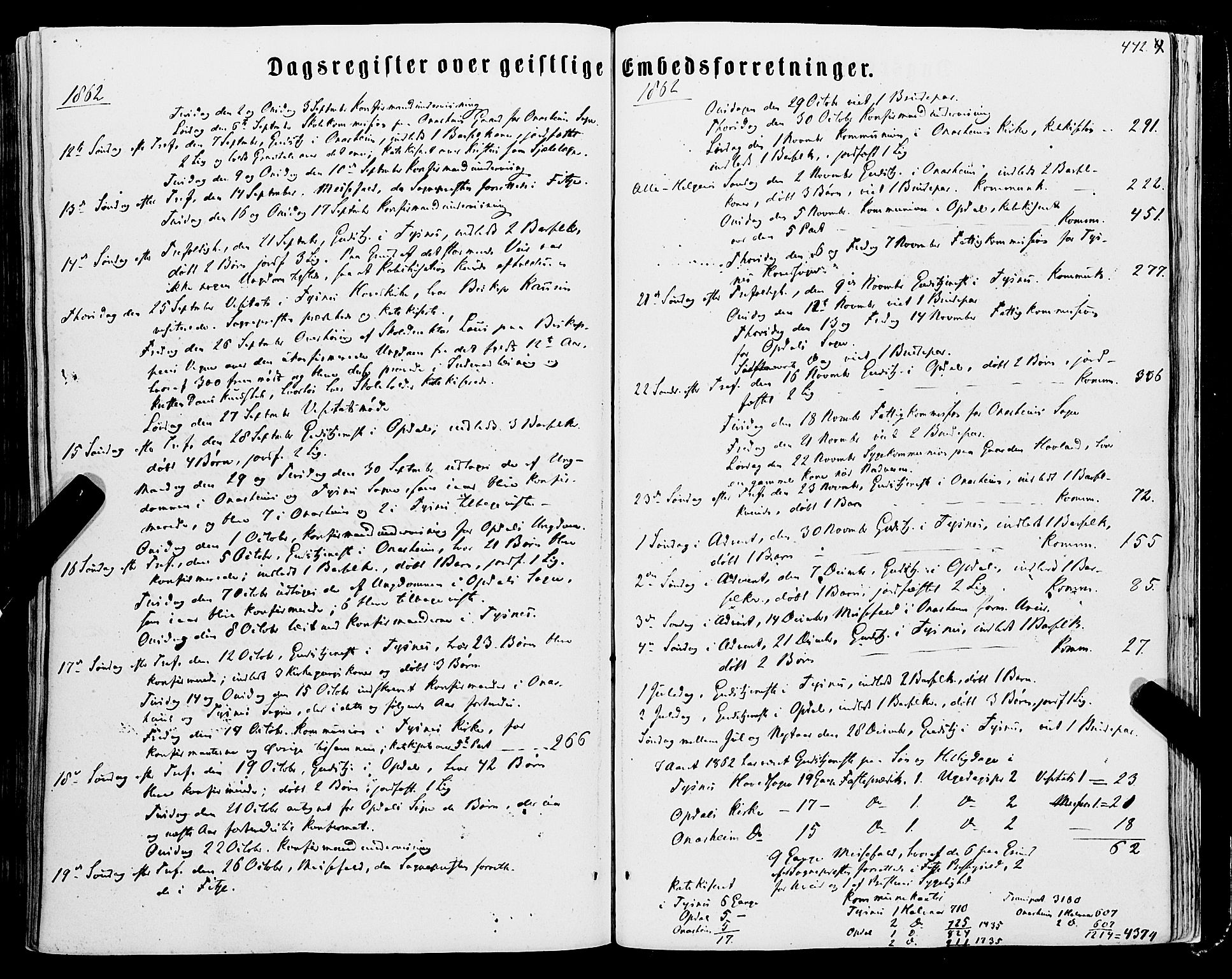 Tysnes sokneprestembete, SAB/A-78601/H/Haa: Parish register (official) no. A 11, 1860-1871, p. 442