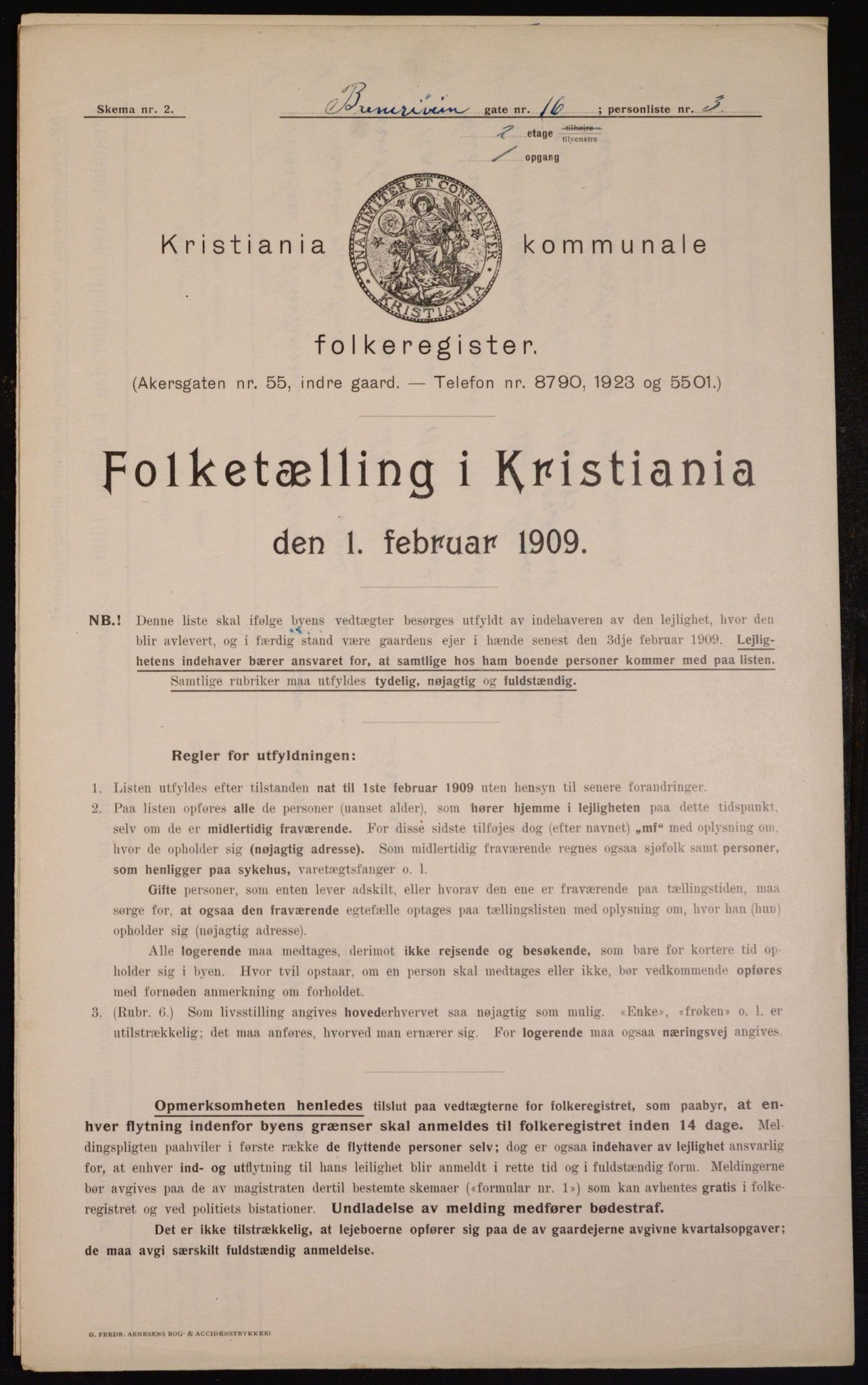 OBA, Municipal Census 1909 for Kristiania, 1909, p. 8174