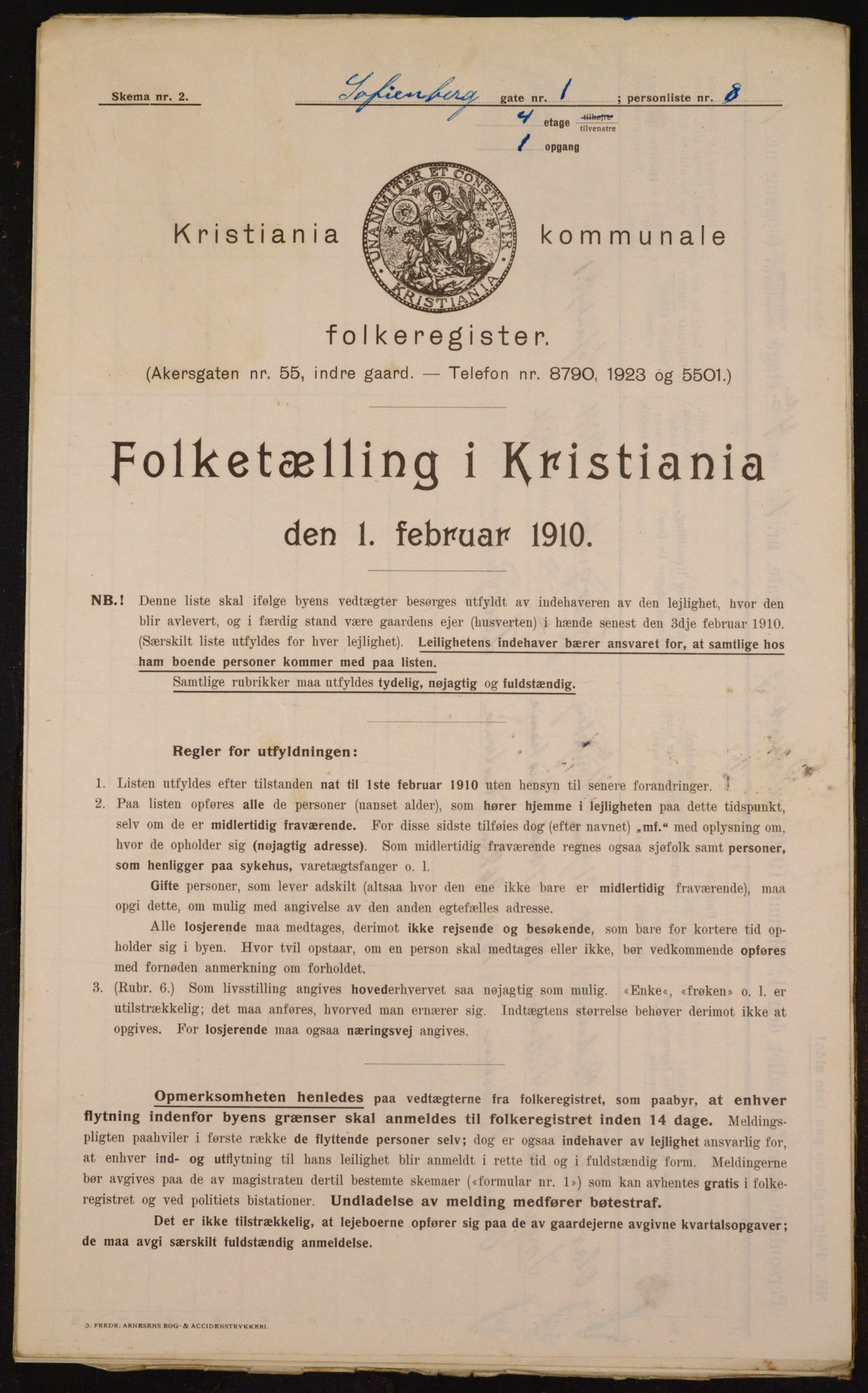 OBA, Municipal Census 1910 for Kristiania, 1910, p. 93523