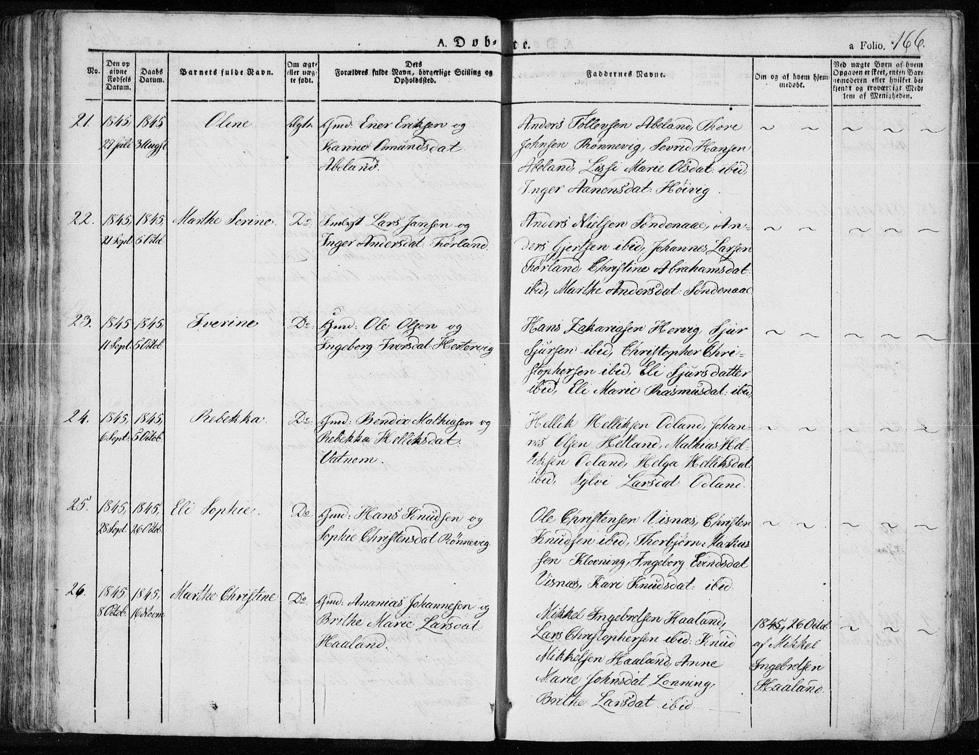 Tysvær sokneprestkontor, AV/SAST-A -101864/H/Ha/Haa/L0001: Parish register (official) no. A 1.1, 1831-1856, p. 166