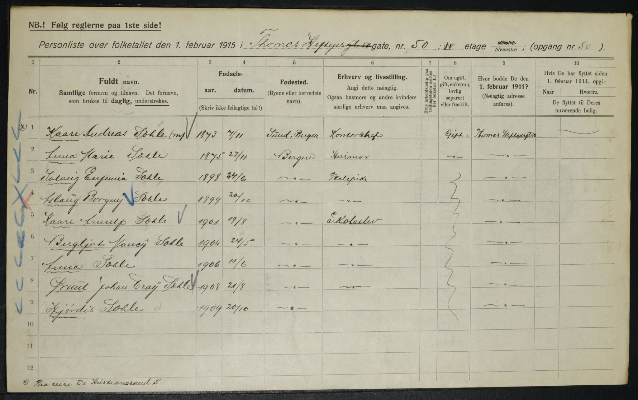 OBA, Municipal Census 1915 for Kristiania, 1915, p. 109497