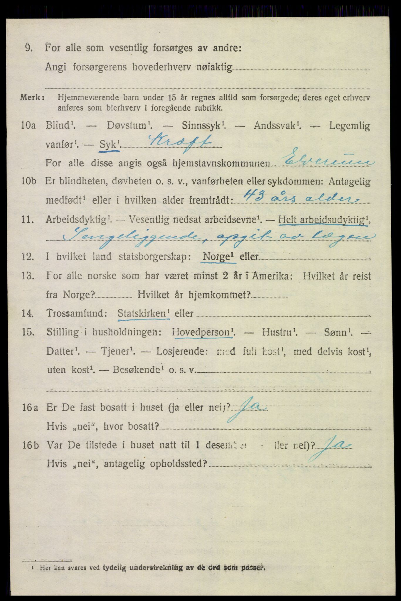 SAH, 1920 census for Elverum, 1920, p. 22213