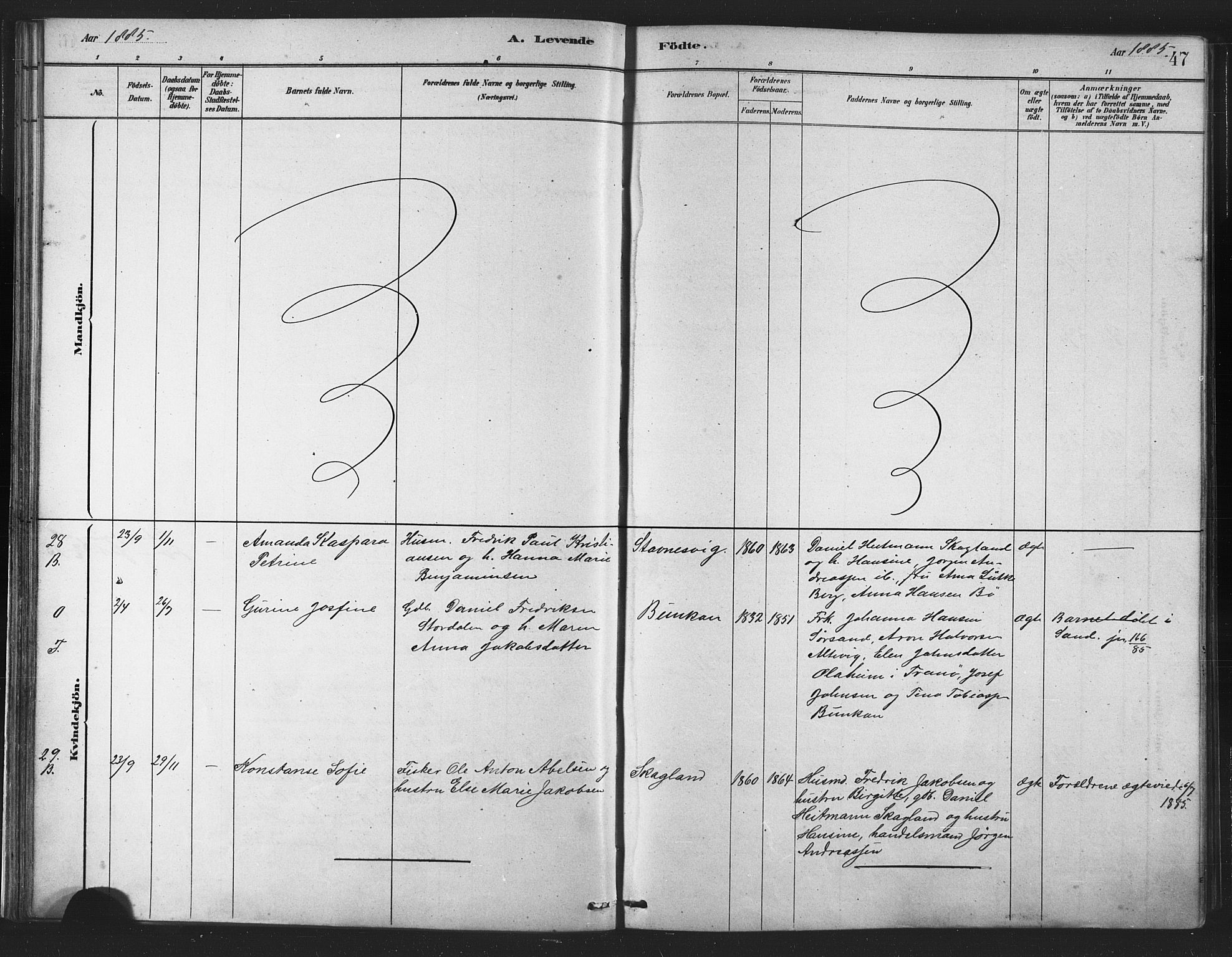 Berg sokneprestkontor, AV/SATØ-S-1318/G/Ga/Gaa/L0004kirke: Parish register (official) no. 4, 1880-1894, p. 47