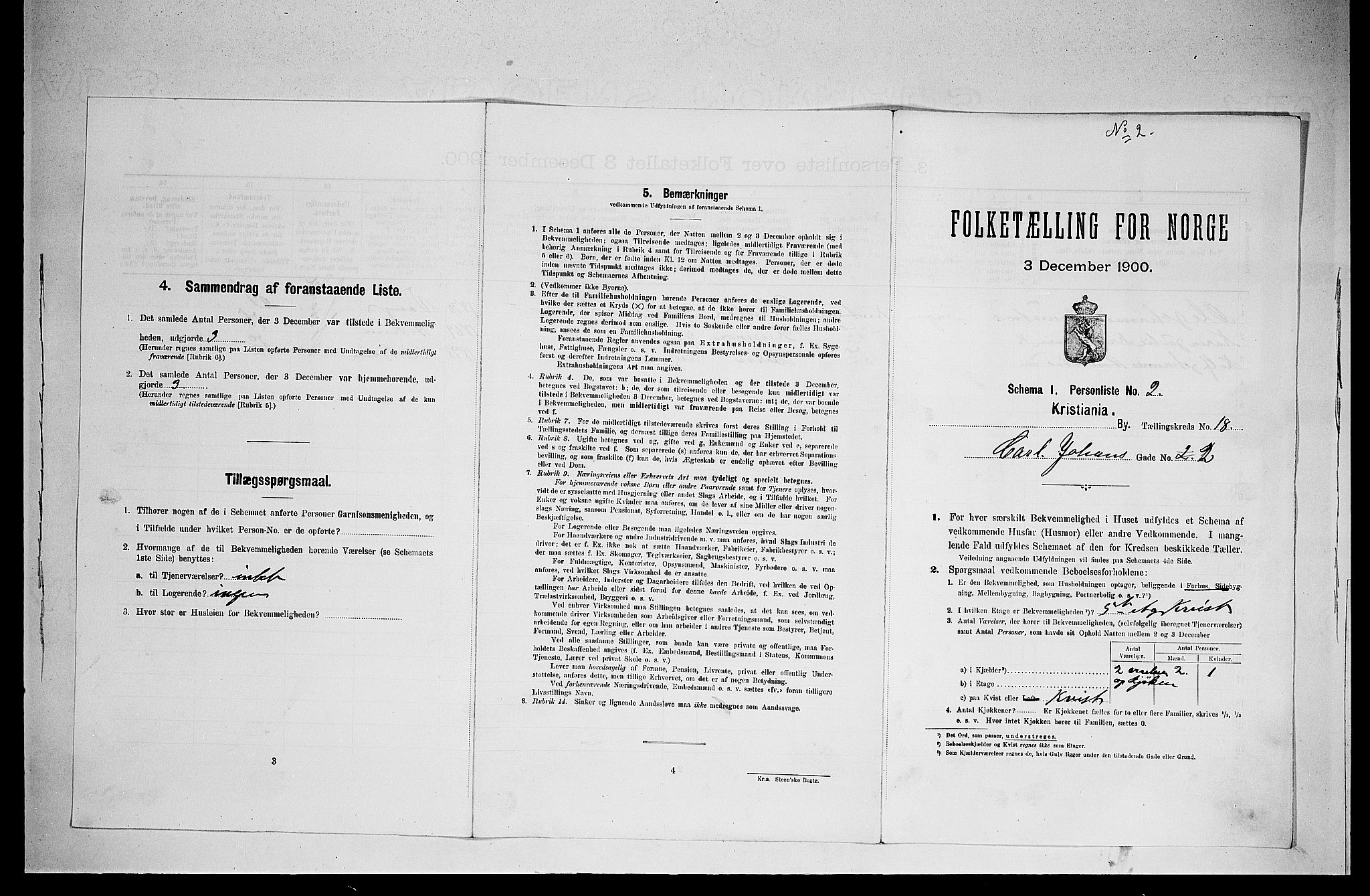 SAO, 1900 census for Kristiania, 1900, p. 11327