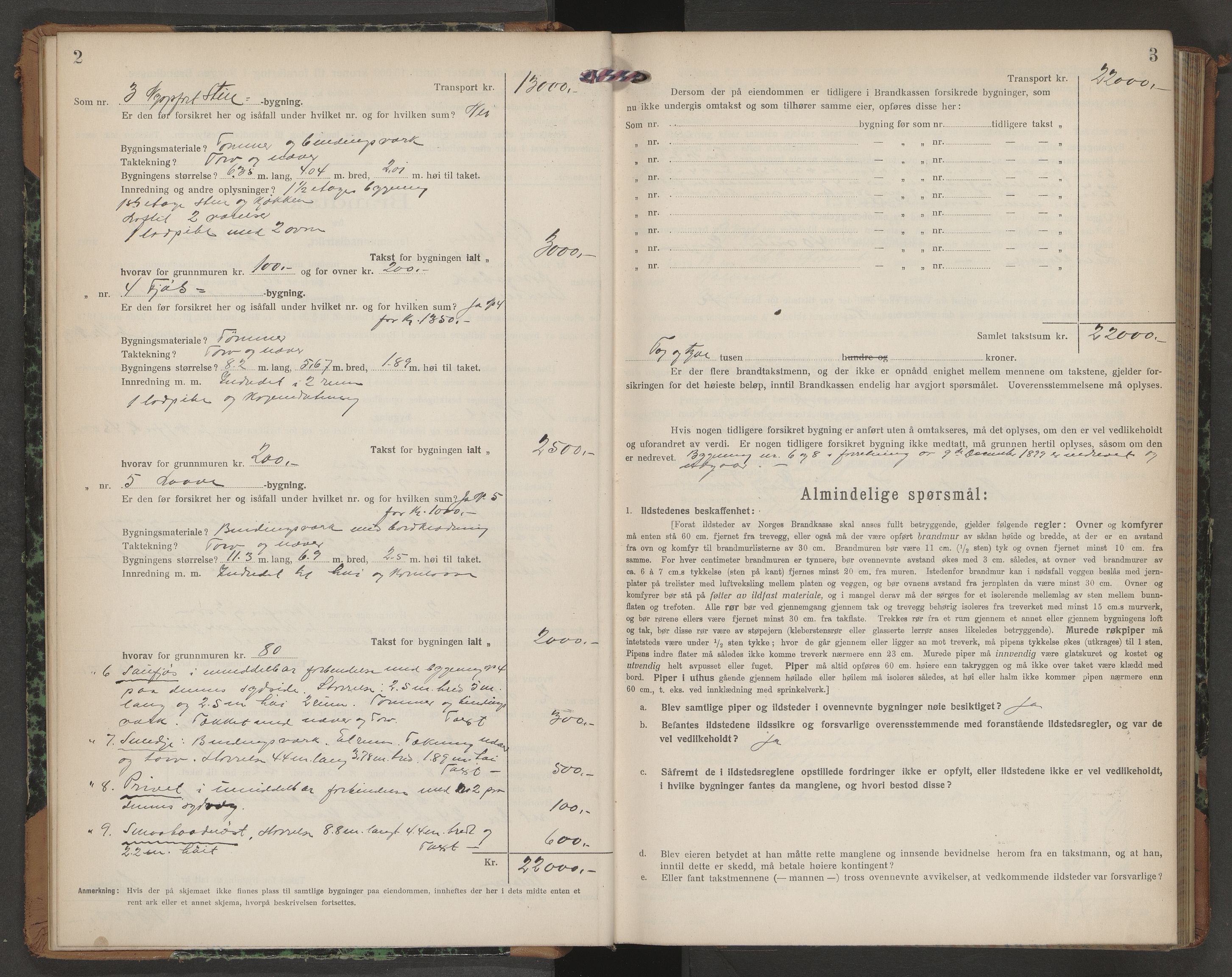 Evenes lensmannskontor, AV/SAT-A-5684/1/12/12b/L0012: Branntakstprotokoll-skjema, 1919-1922