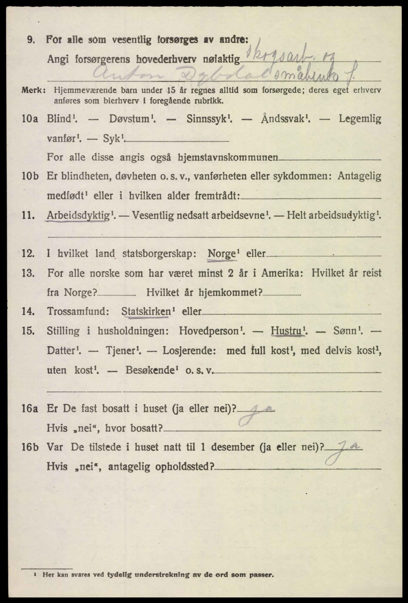 SAH, 1920 census for Stange, 1920, p. 15974