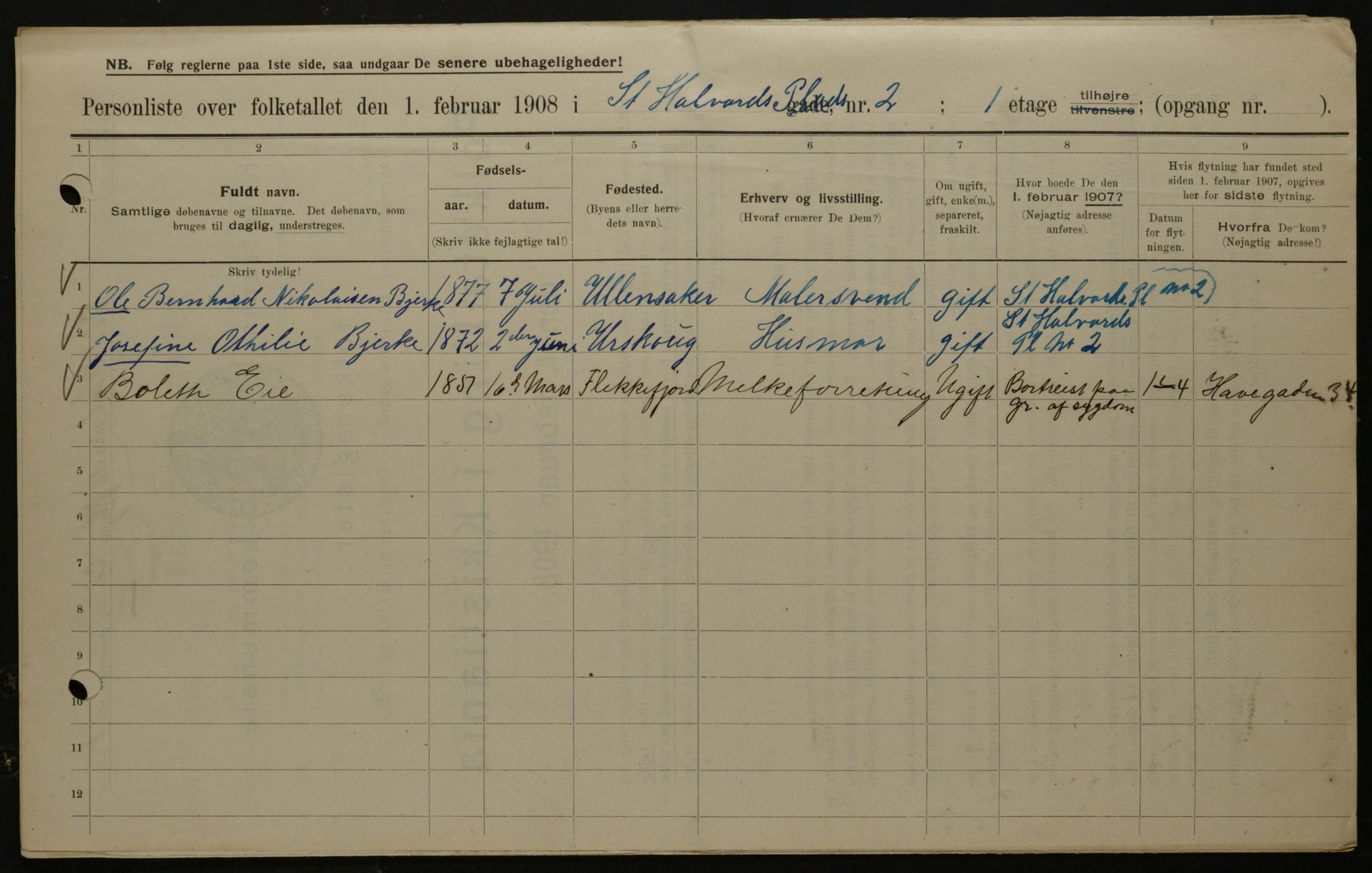 OBA, Municipal Census 1908 for Kristiania, 1908, p. 79257