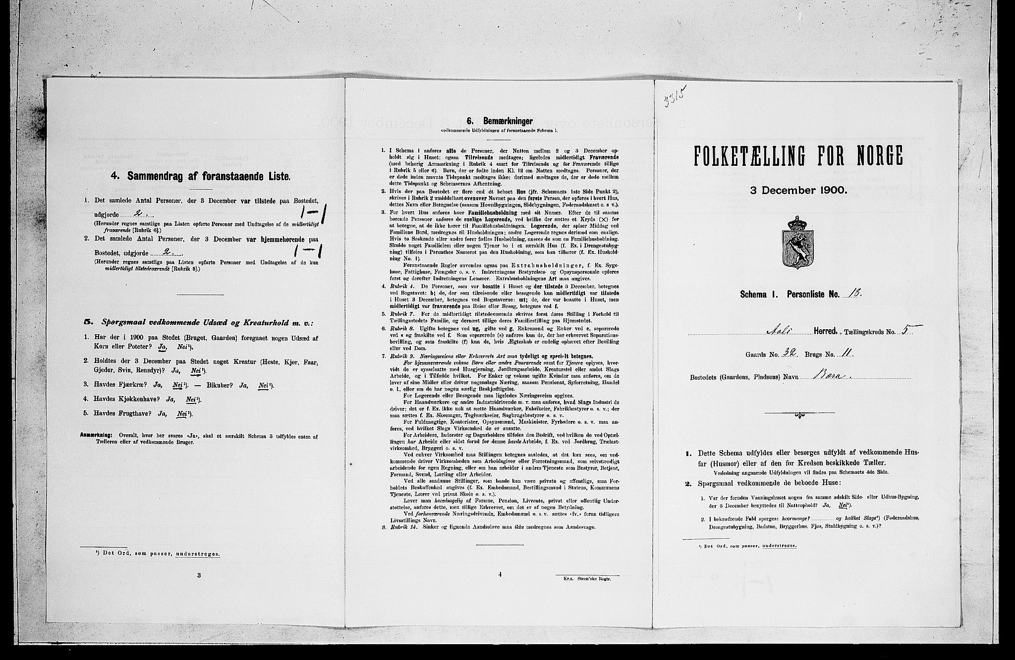 RA, 1900 census for Ål, 1900, p. 497