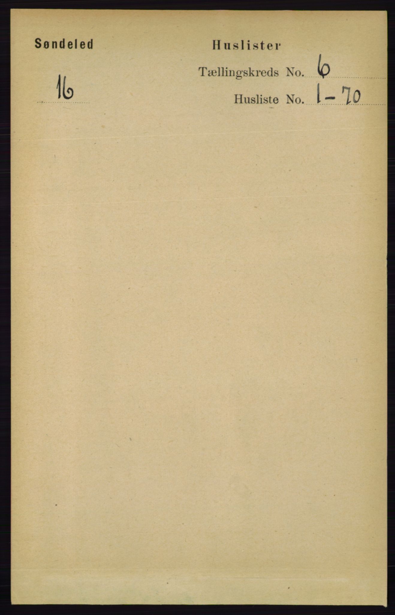 RA, 1891 census for 0913 Søndeled, 1891, p. 1741