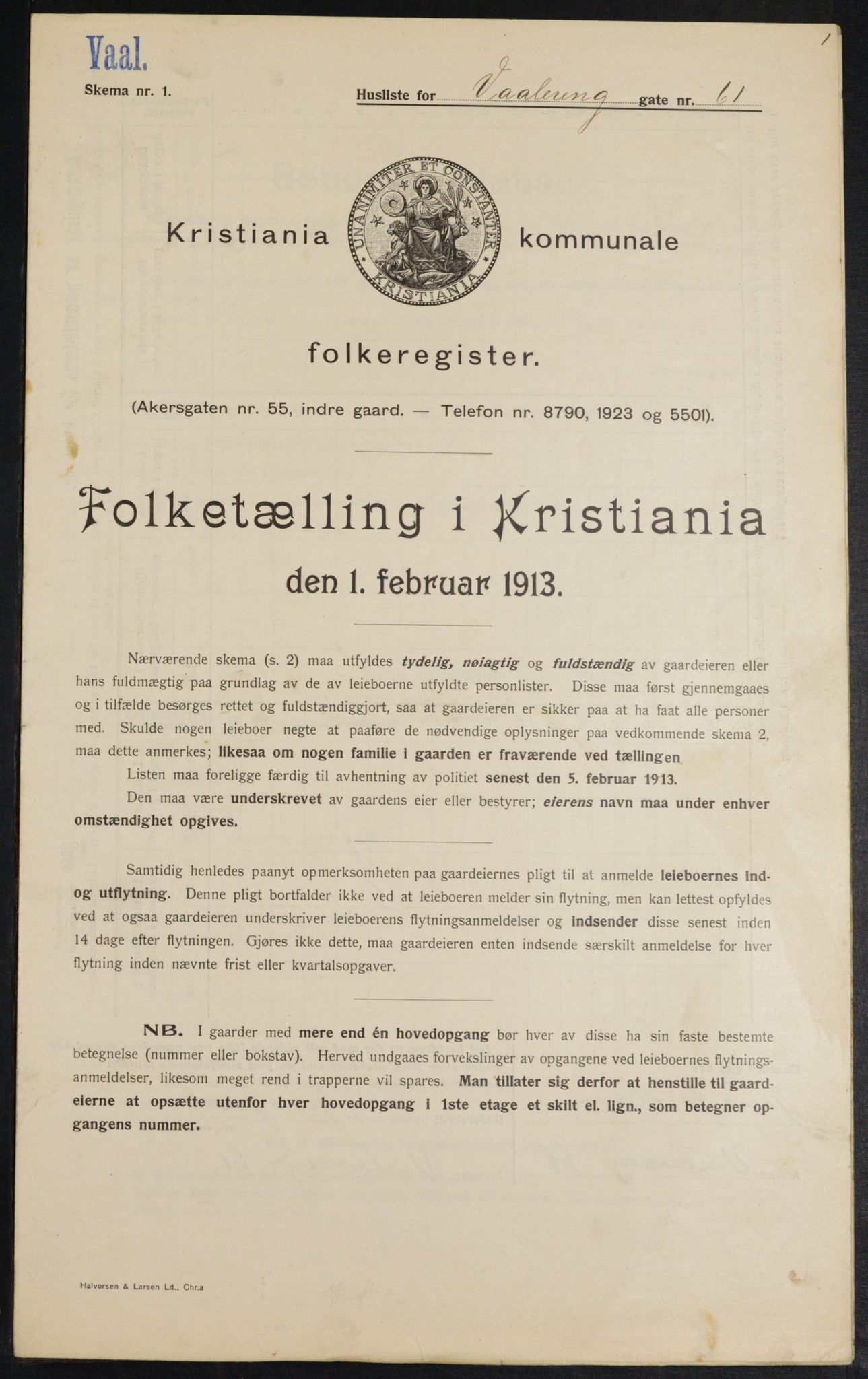 OBA, Municipal Census 1913 for Kristiania, 1913, p. 126118