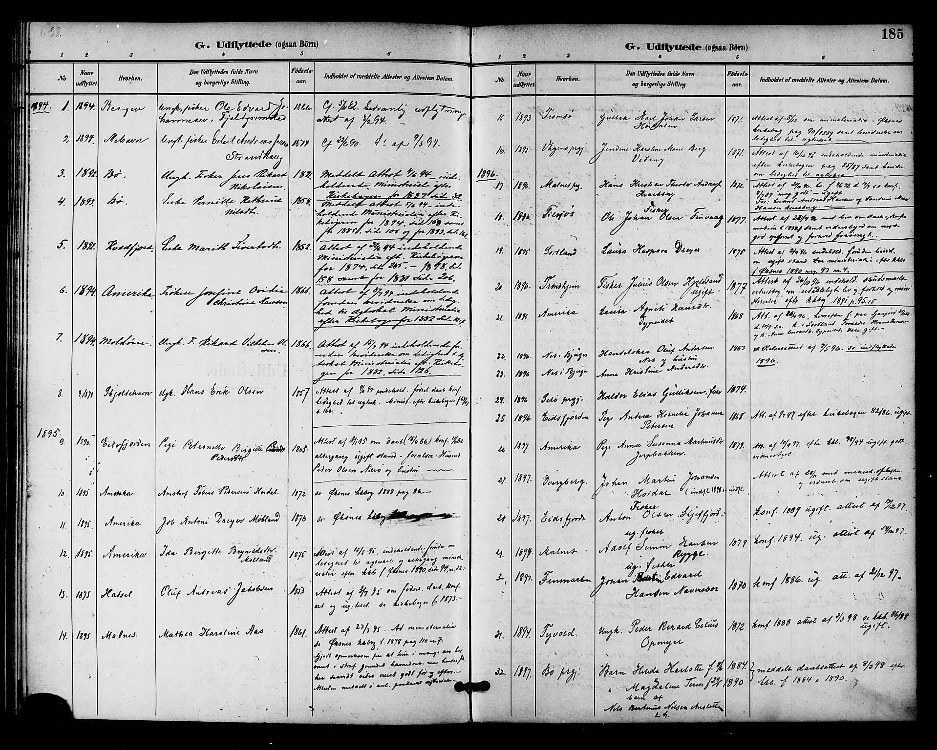 Ministerialprotokoller, klokkerbøker og fødselsregistre - Nordland, SAT/A-1459/893/L1338: Parish register (official) no. 893A10, 1894-1903, p. 185