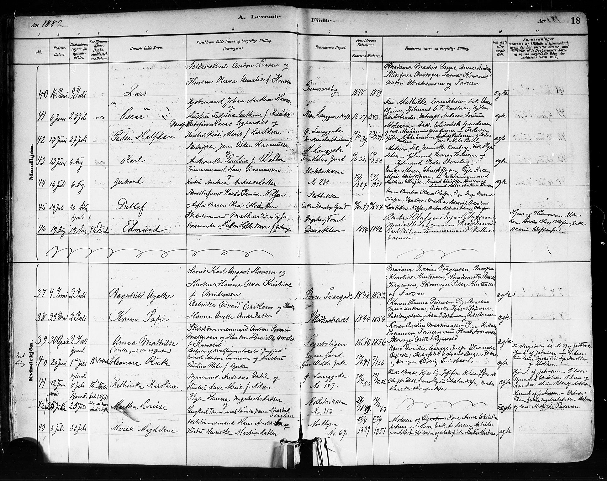 Tønsberg kirkebøker, AV/SAKO-A-330/F/Fa/L0011: Parish register (official) no. I 11, 1881-1890, p. 18