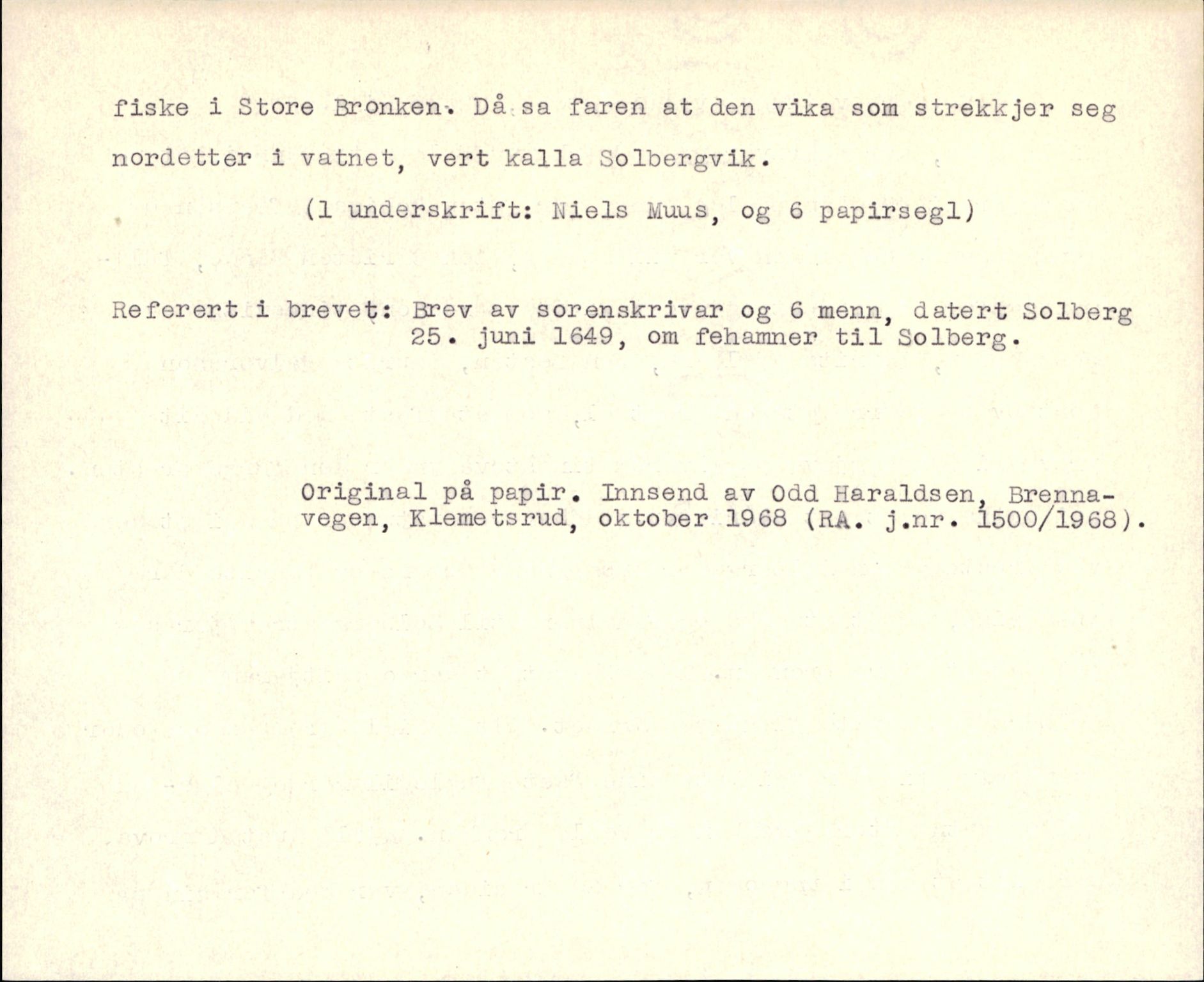 Riksarkivets diplomsamling, AV/RA-EA-5965/F35/F35k/L0002: Regestsedler: Prestearkiver fra Hedmark, Oppland, Buskerud og Vestfold, p. 42