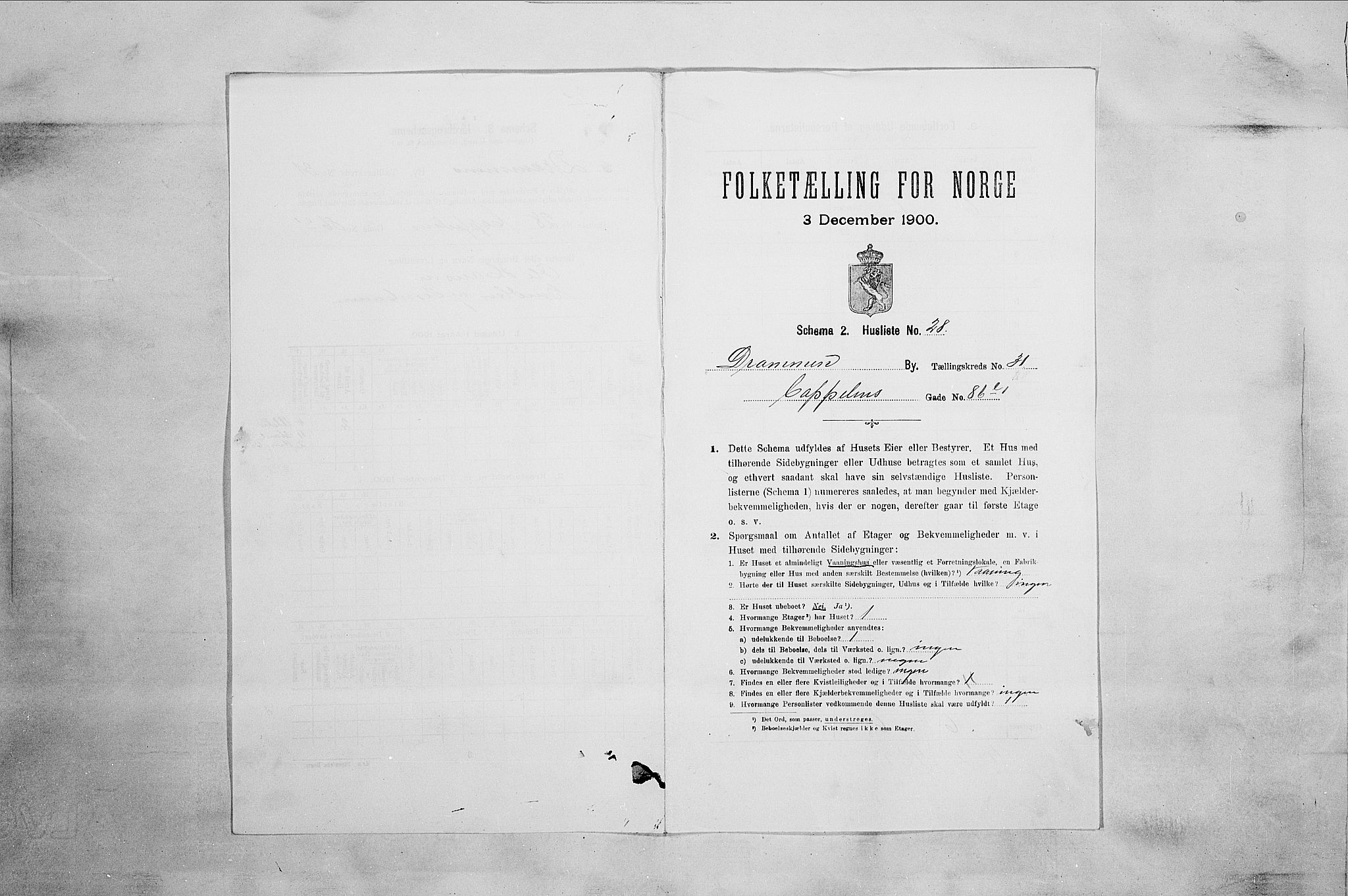 RA, 1900 census for Drammen, 1900, p. 4559