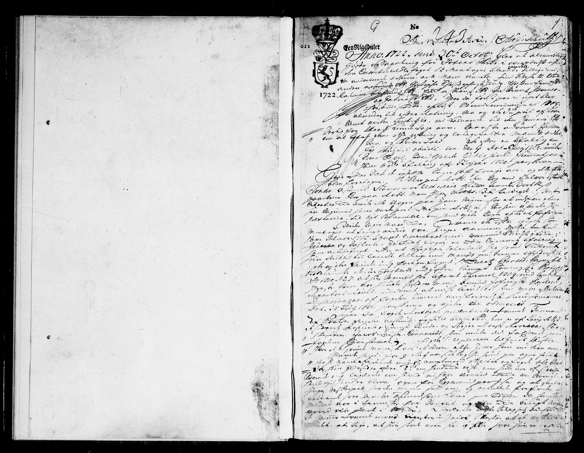 Jæren og Dalane sorenskriveri, SAST/A-100306/3/30/30BA/L0072: TINGBOK, 1722-1724, p. 0b-1a