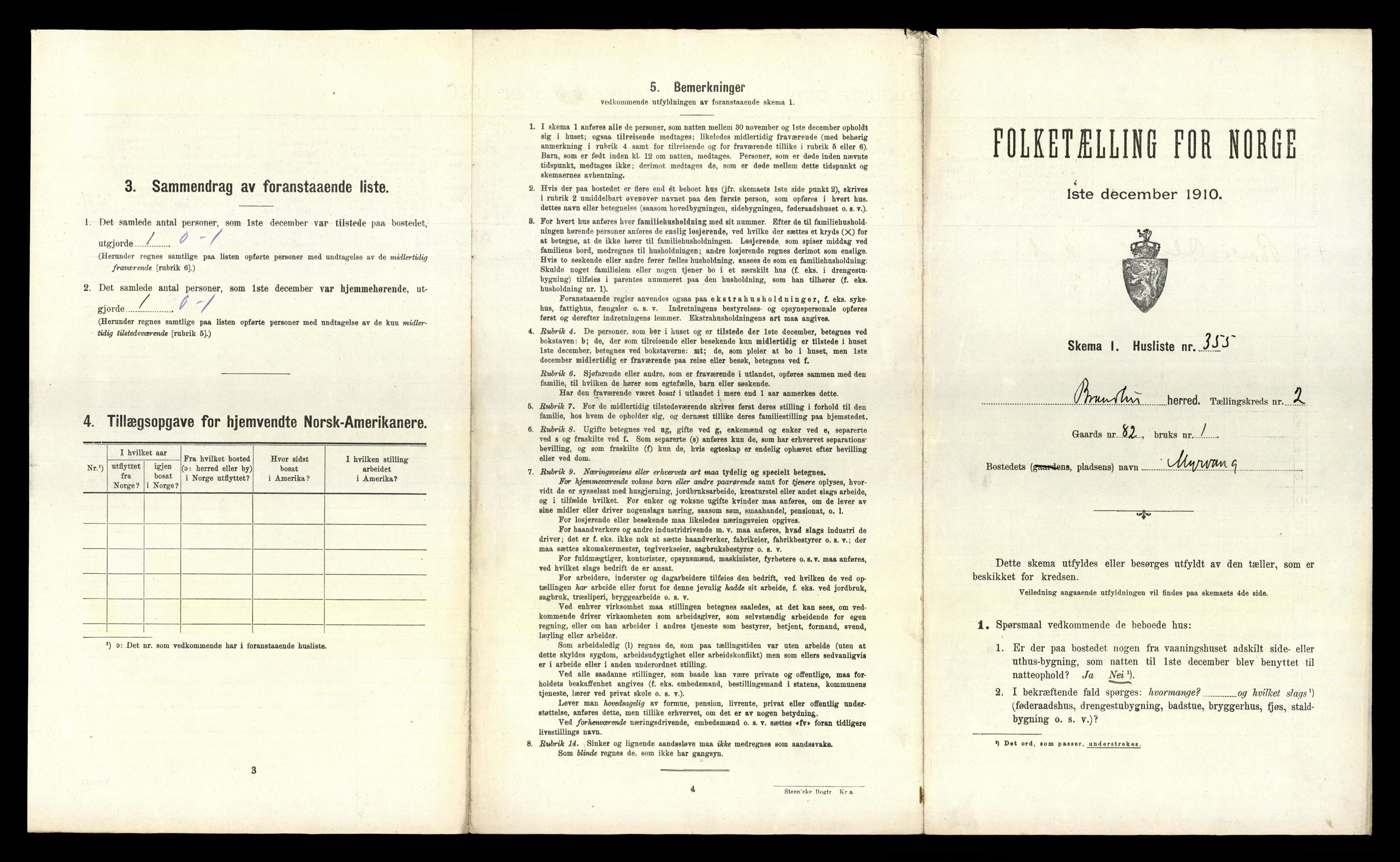 RA, 1910 census for Brandbu, 1910, p. 980