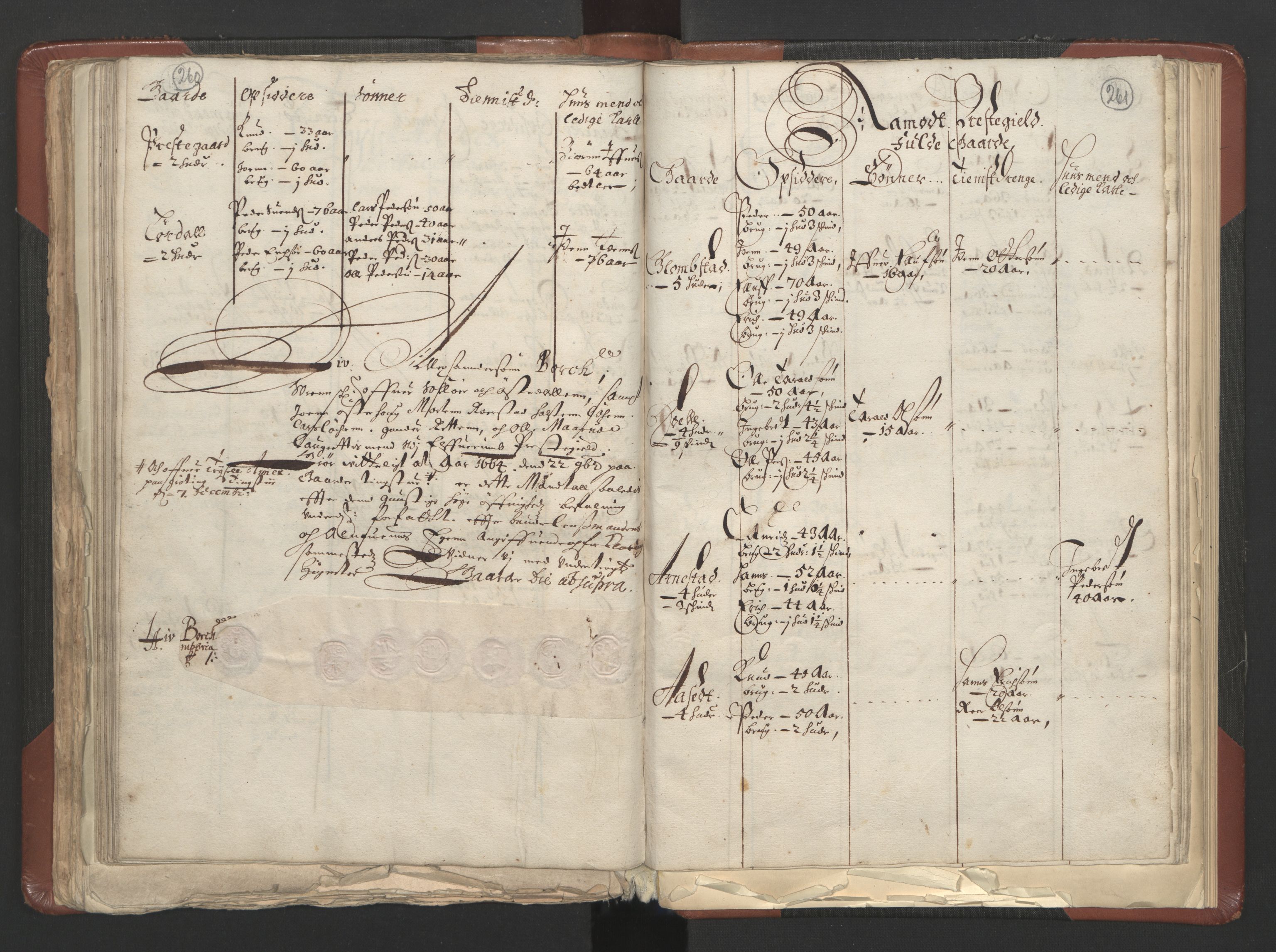 RA, Bailiff's Census 1664-1666, no. 3: Hedmark fogderi and Solør, Østerdal and Odal fogderi, 1664, p. 260-261