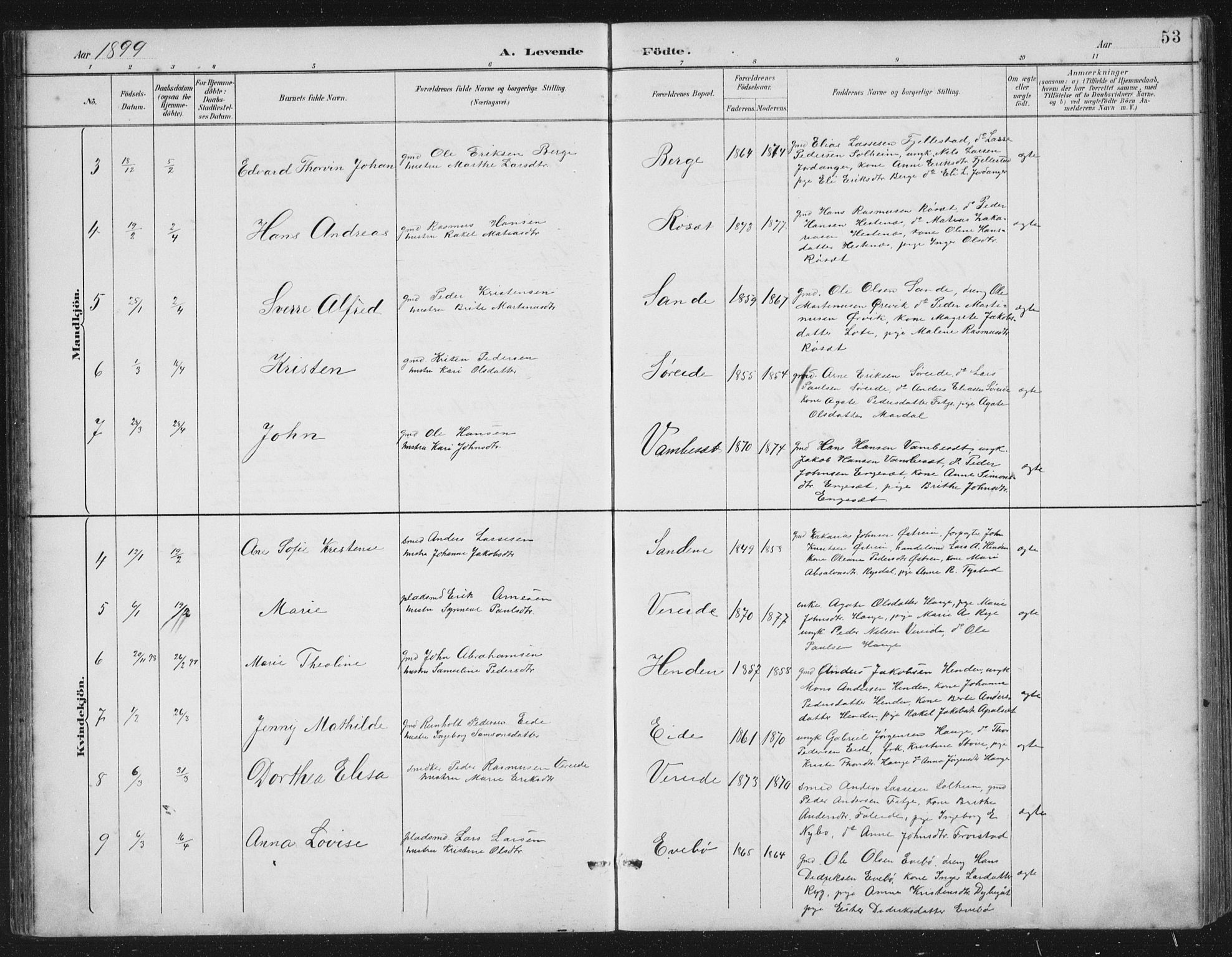 Gloppen sokneprestembete, AV/SAB-A-80101/H/Hab/Habb/L0002: Parish register (copy) no. B 2, 1889-1909, p. 53