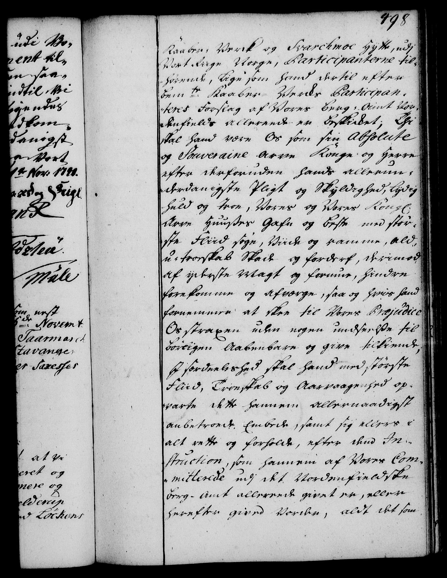 Rentekammeret, Kammerkanselliet, AV/RA-EA-3111/G/Gg/Gge/L0002: Norsk bestallingsprotokoll med register (merket RK 53.26), 1730-1744, p. 498