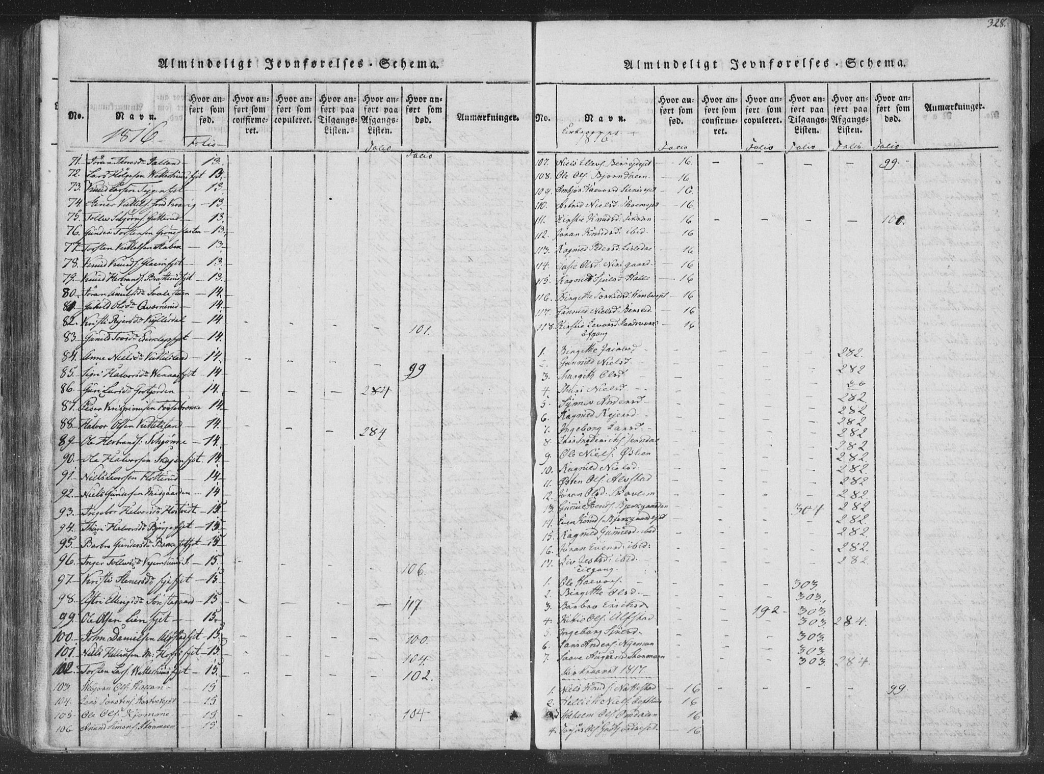 Rollag kirkebøker, SAKO/A-240/F/Fa/L0006: Parish register (official) no. I 6, 1814-1828, p. 328