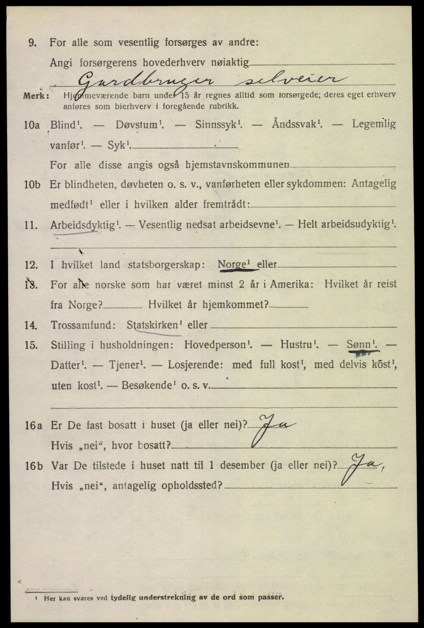 SAK, 1920 census for Konsmo, 1920, p. 1279